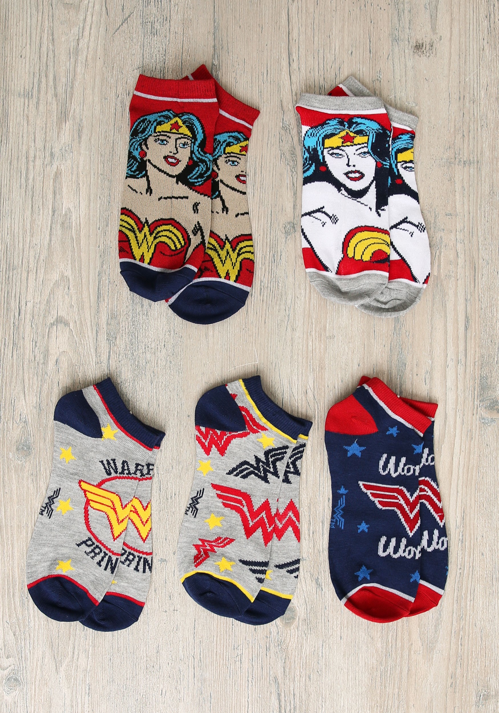 5 Pair Ankle Pack Wonder Woman