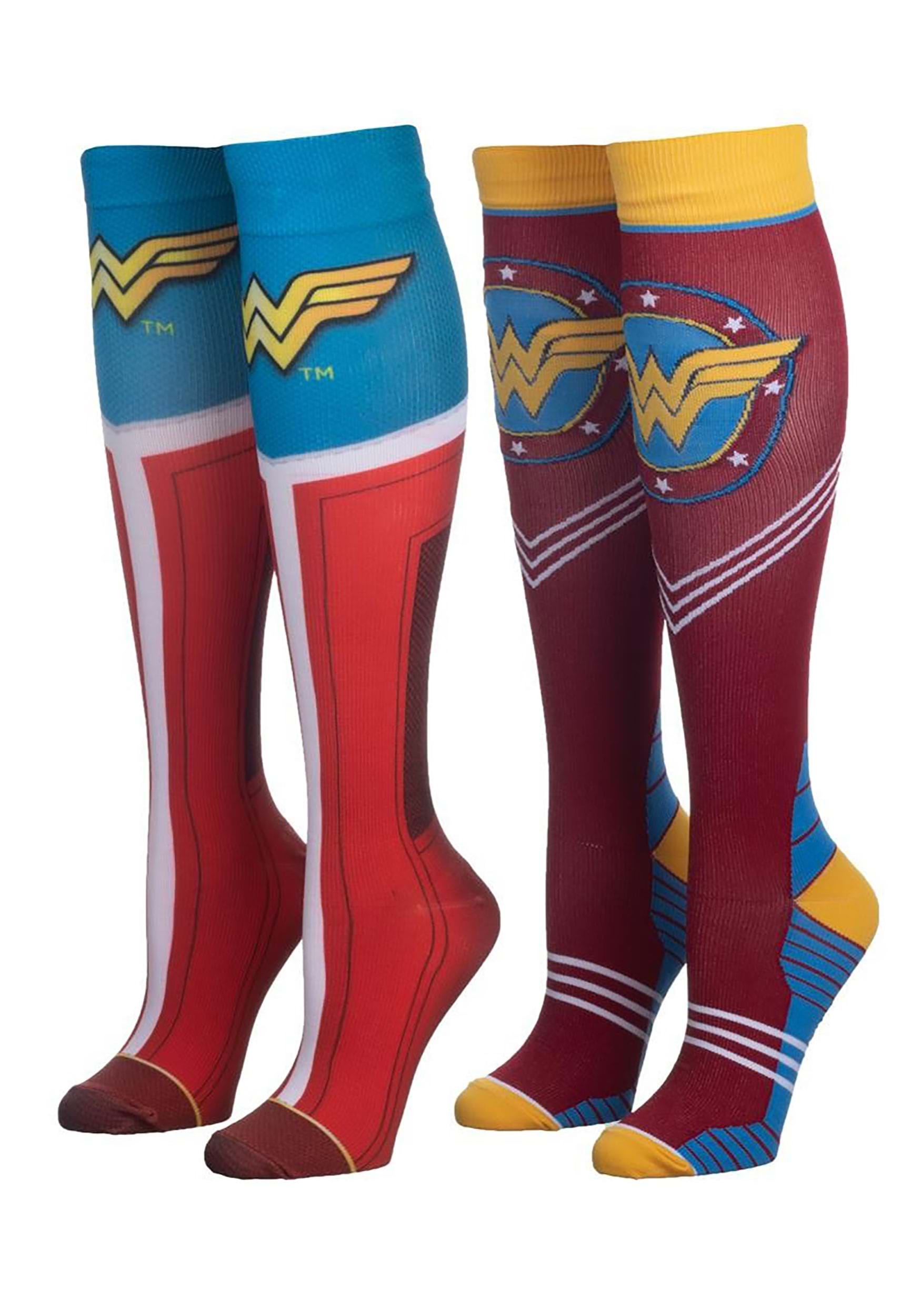 2 Pair Pack Compression Socks Wonder Woman
