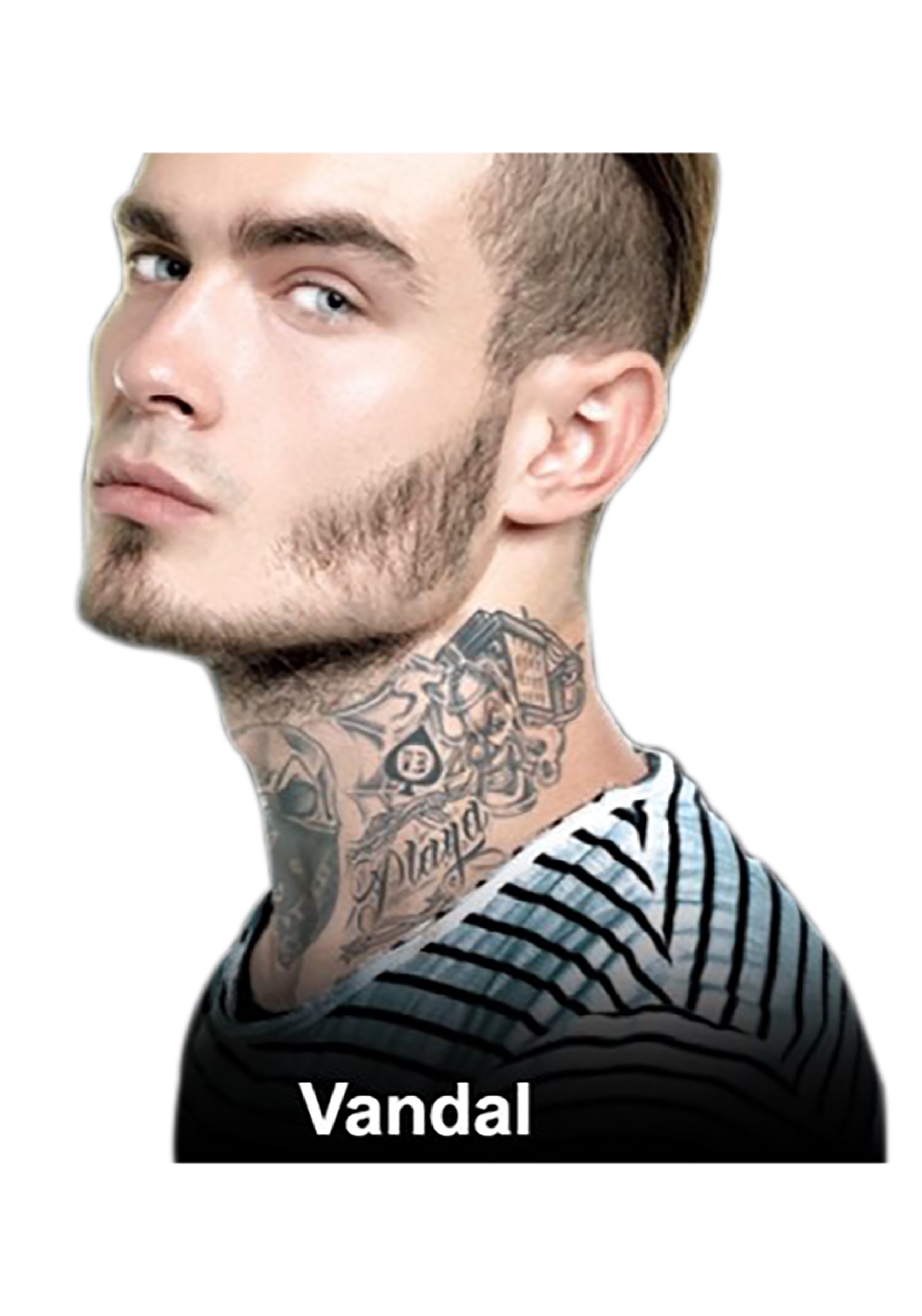 Adult Vandal Neck Tattoo