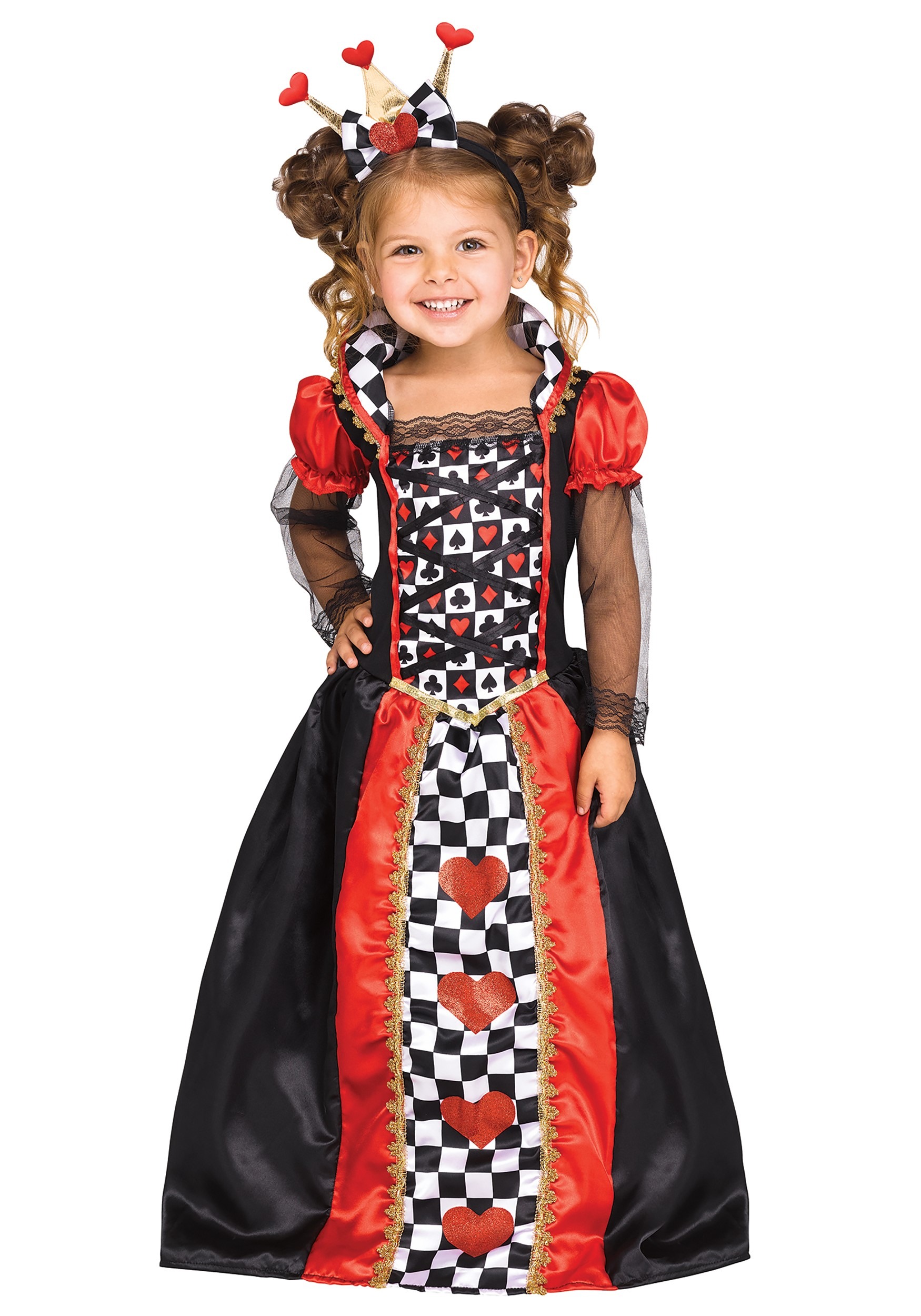 Photos - Fancy Dress Toddler Fun World Queen of Hearts Character  Costume Black/Red/Whit 