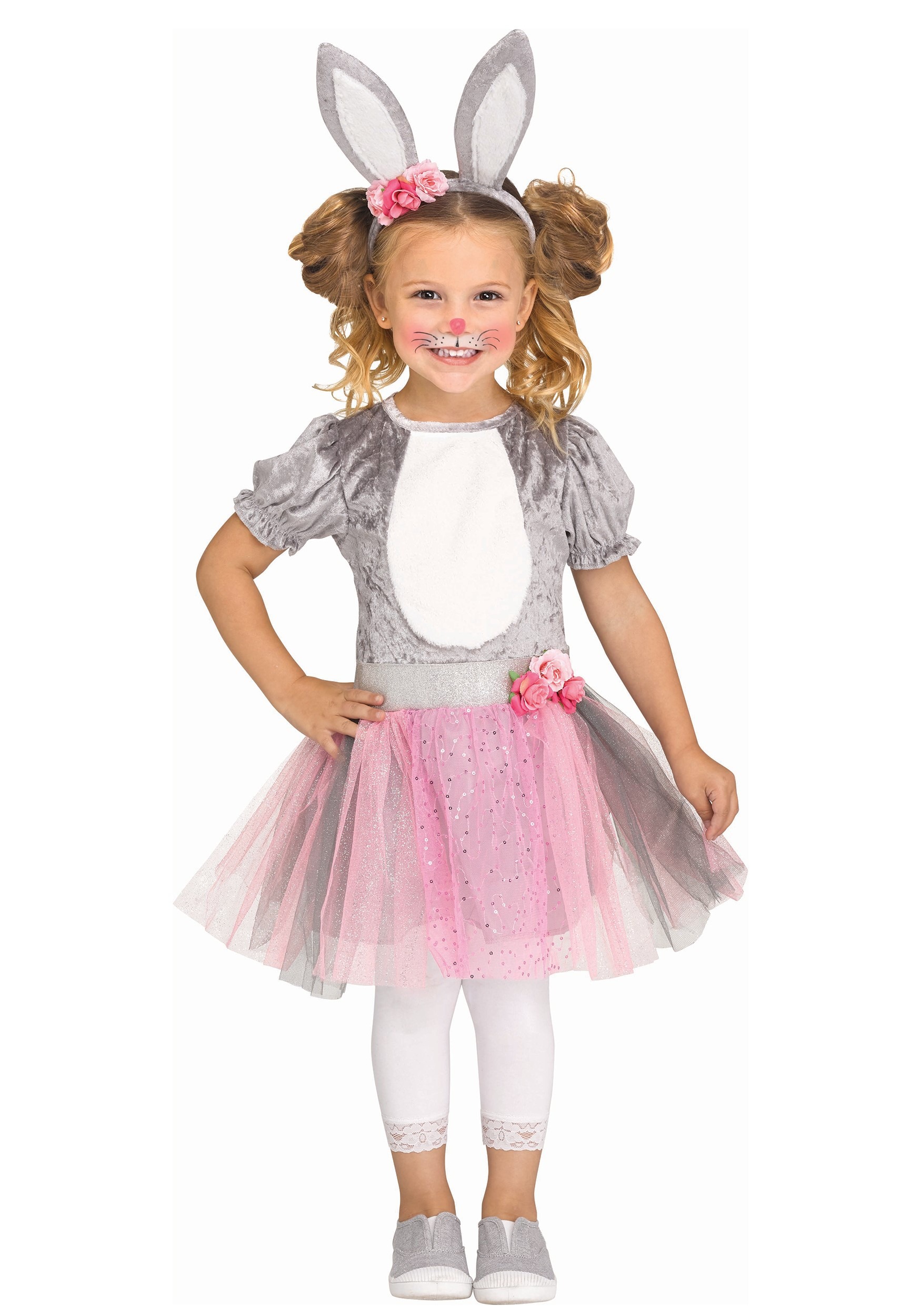 Photos - Fancy Dress Fun World Honey Bunny Costume for Toddlers Pink/Gray/White FU11331