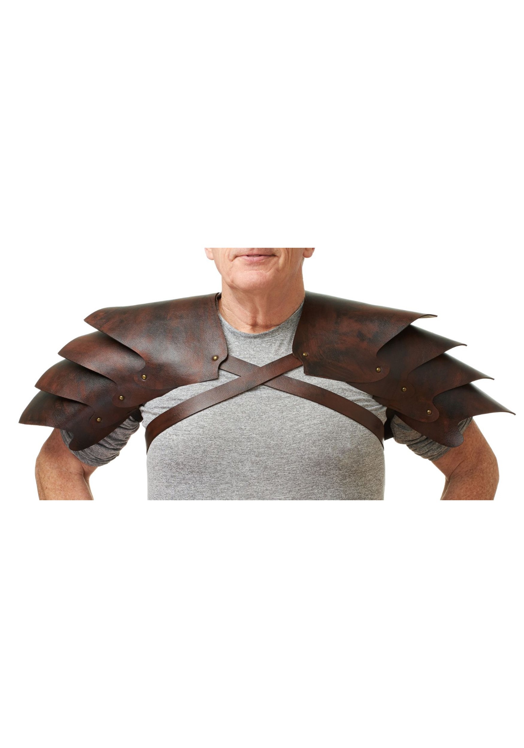 Faux Leather Shoulder Armor Costume Accessory