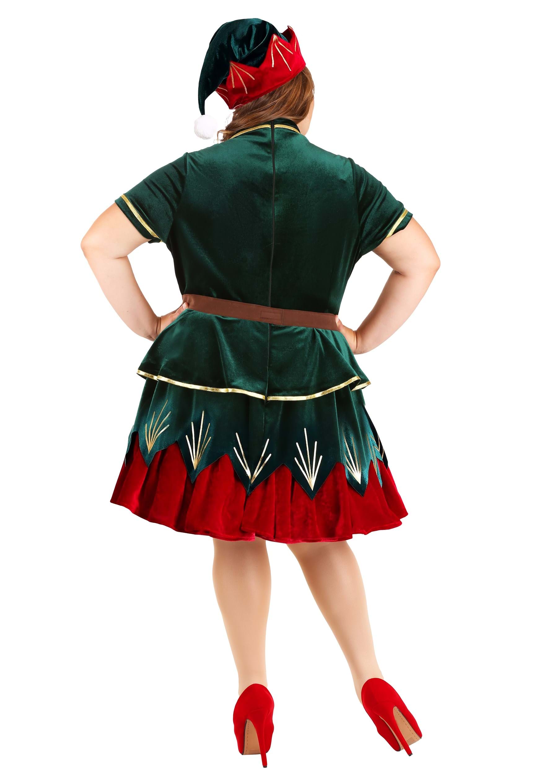Plus Size Deluxe Holiday Elf Costume For Women