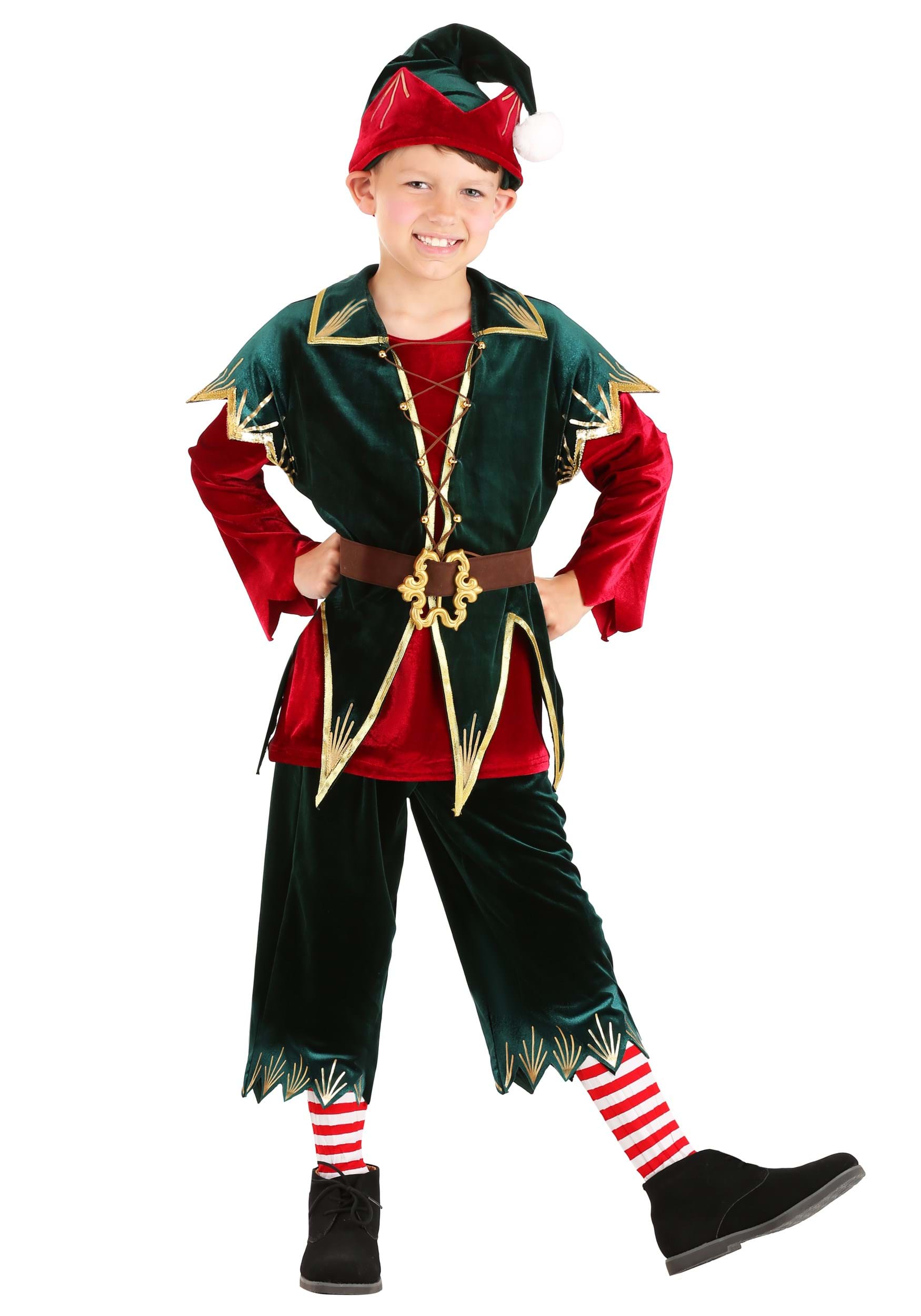 Deluxe Holiday Elf Boys Costume