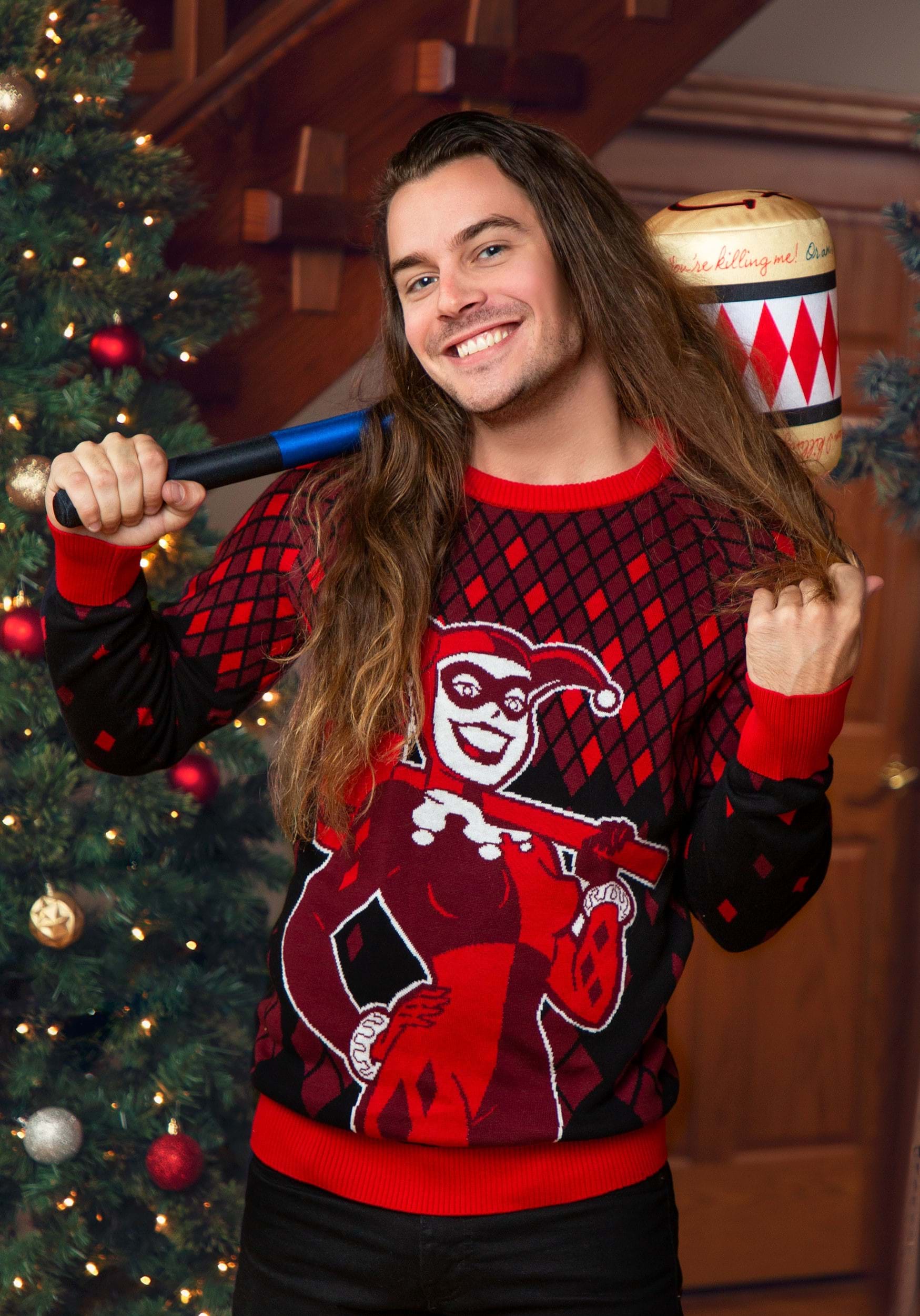 Harley Quinn Hammer Time Adult Ugly Sweater