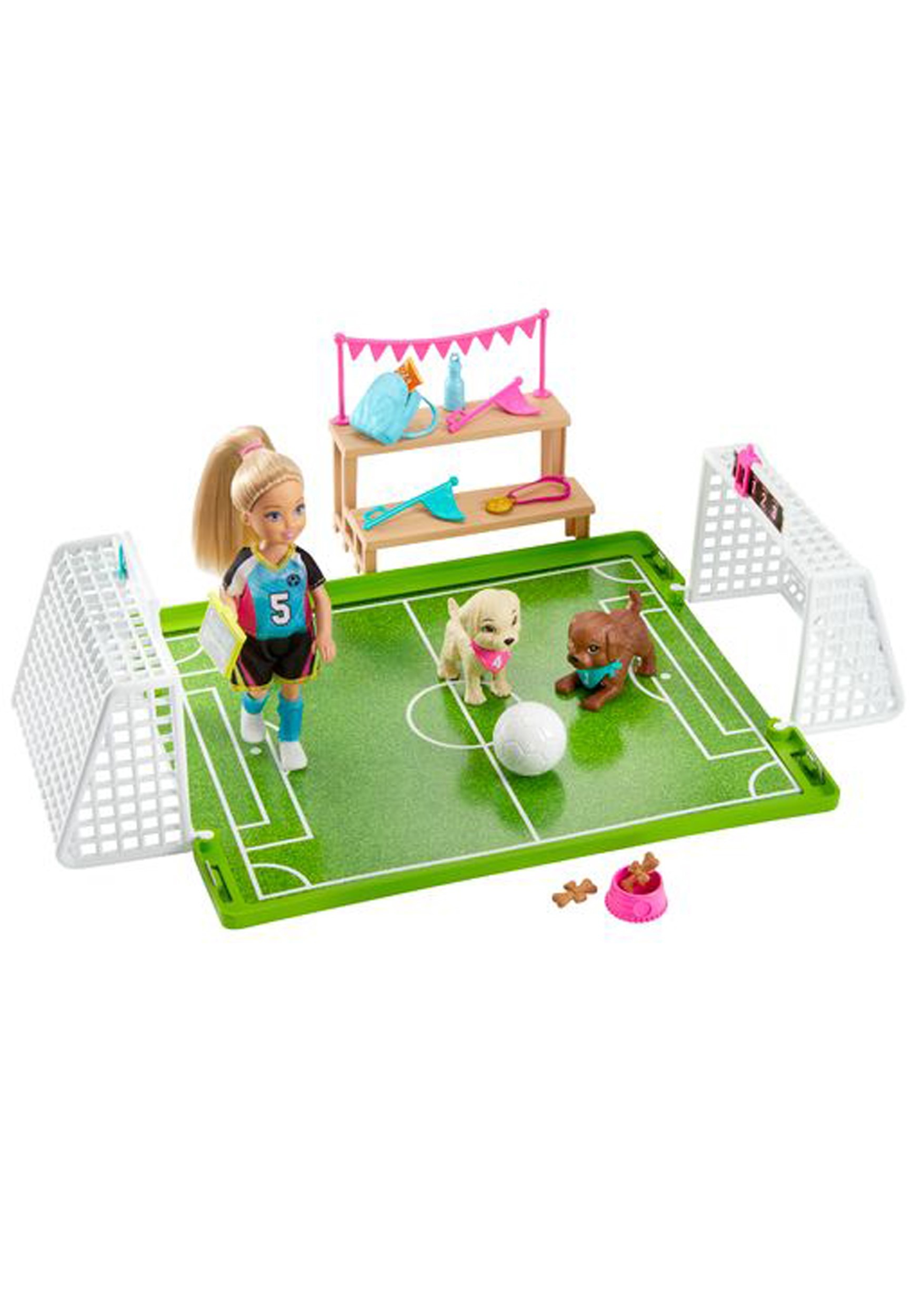 Barbie Chelsea Soccer and Pups Playset