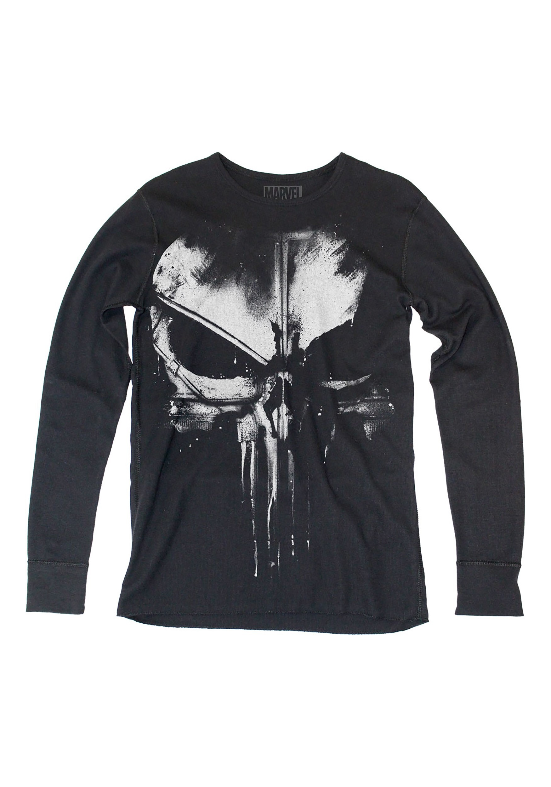 Long Sleeve Punisher Distressed Thermal Top