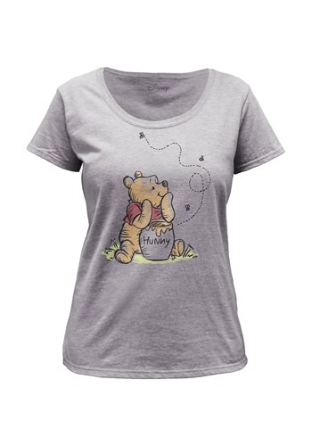 Womens Winnie the Pooh Hunny Bees Scoopneck Tee