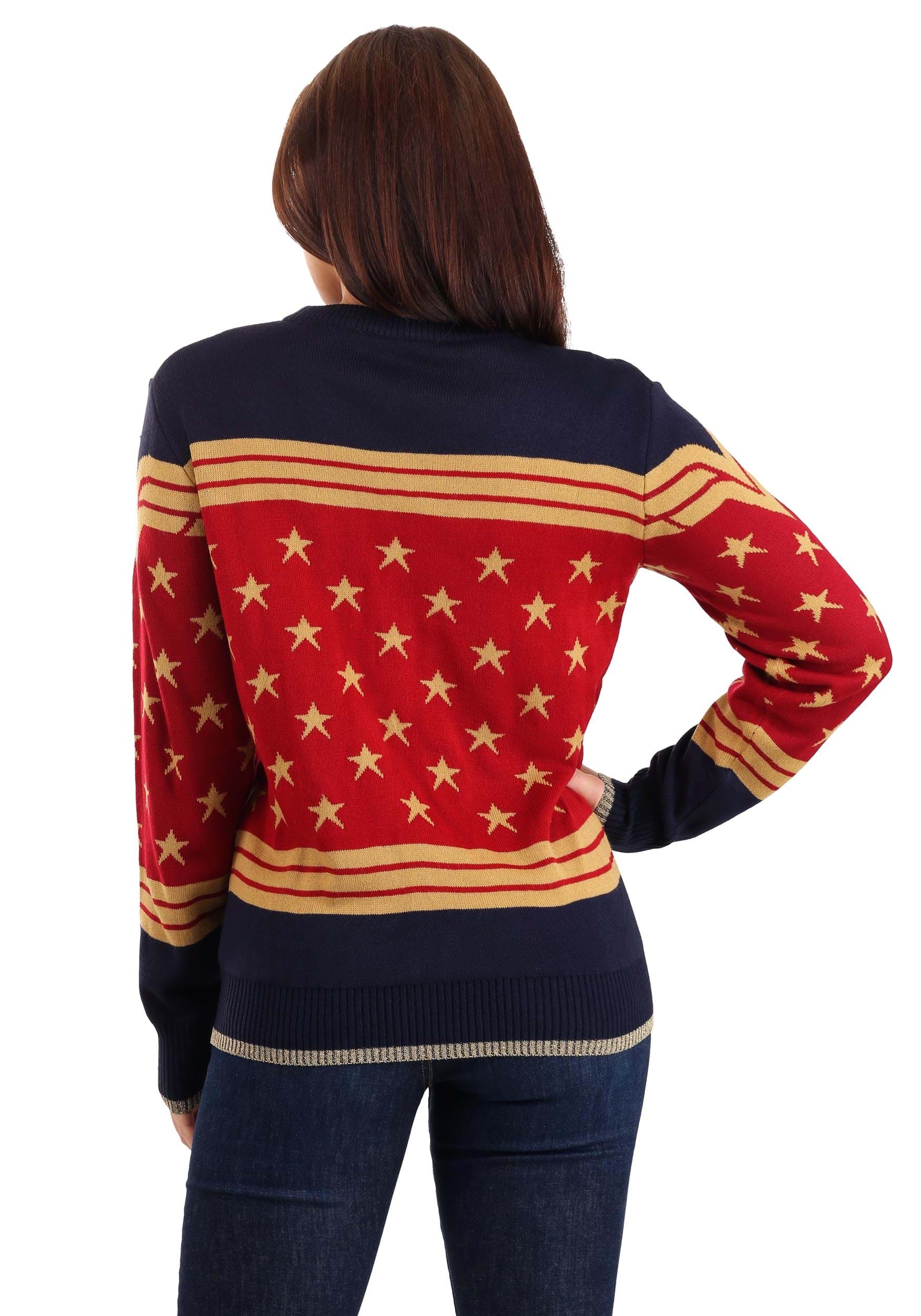 Wonder Woman Navy Womens Holiday Sweater