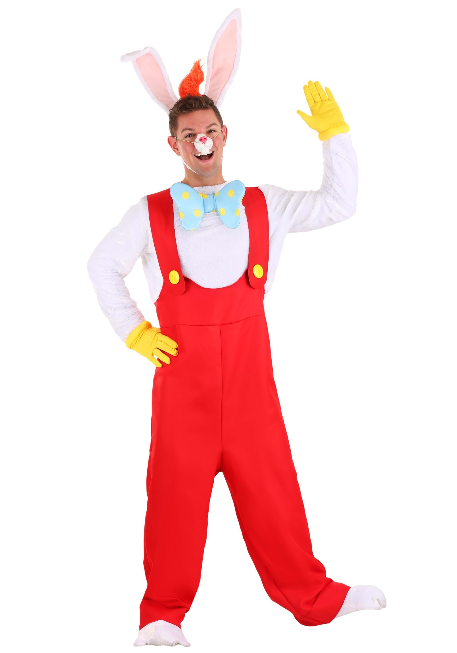 Photos - Fancy Dress Roger Disguise Limited  Rabbit Adult Costume Red/White/Yellow DI108 