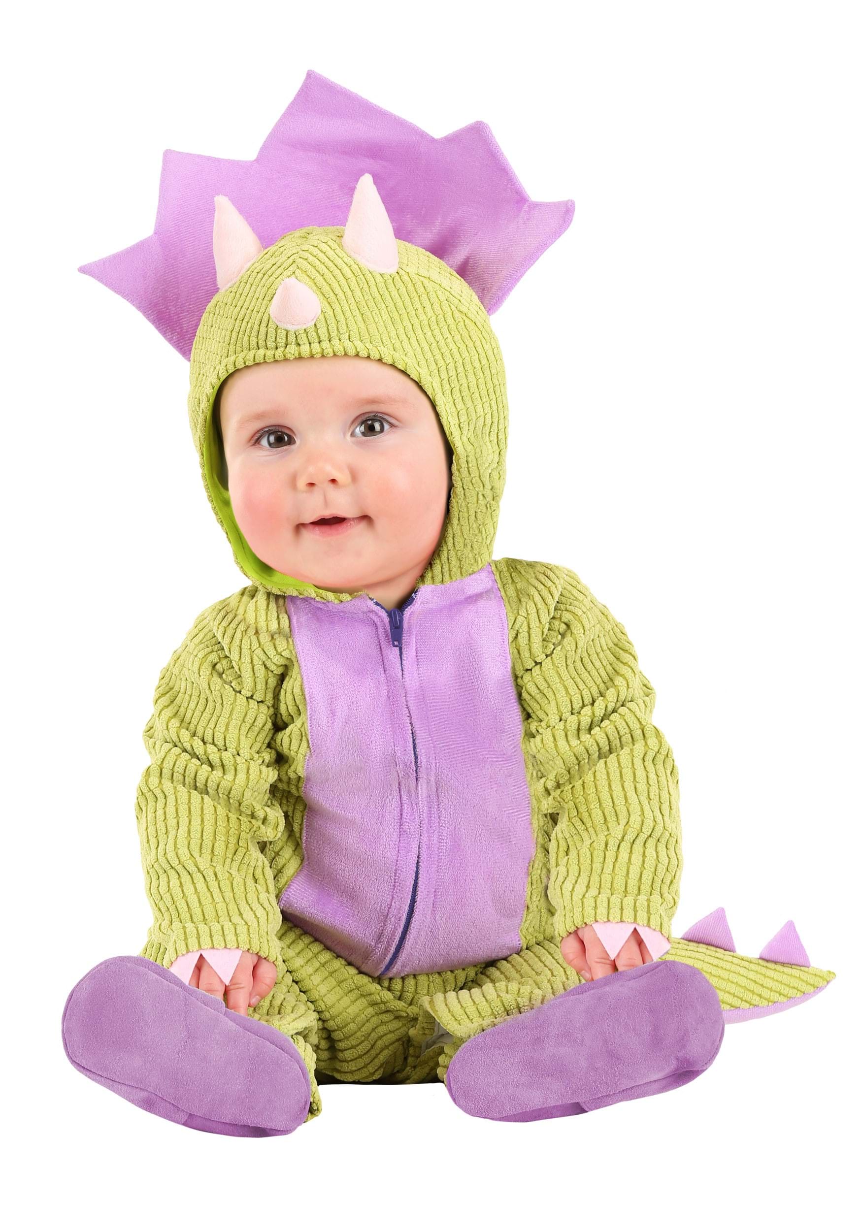 Photos - Fancy Dress FUN Costumes Purple Triceratops Baby Costume Green/Purple FUN1786IN