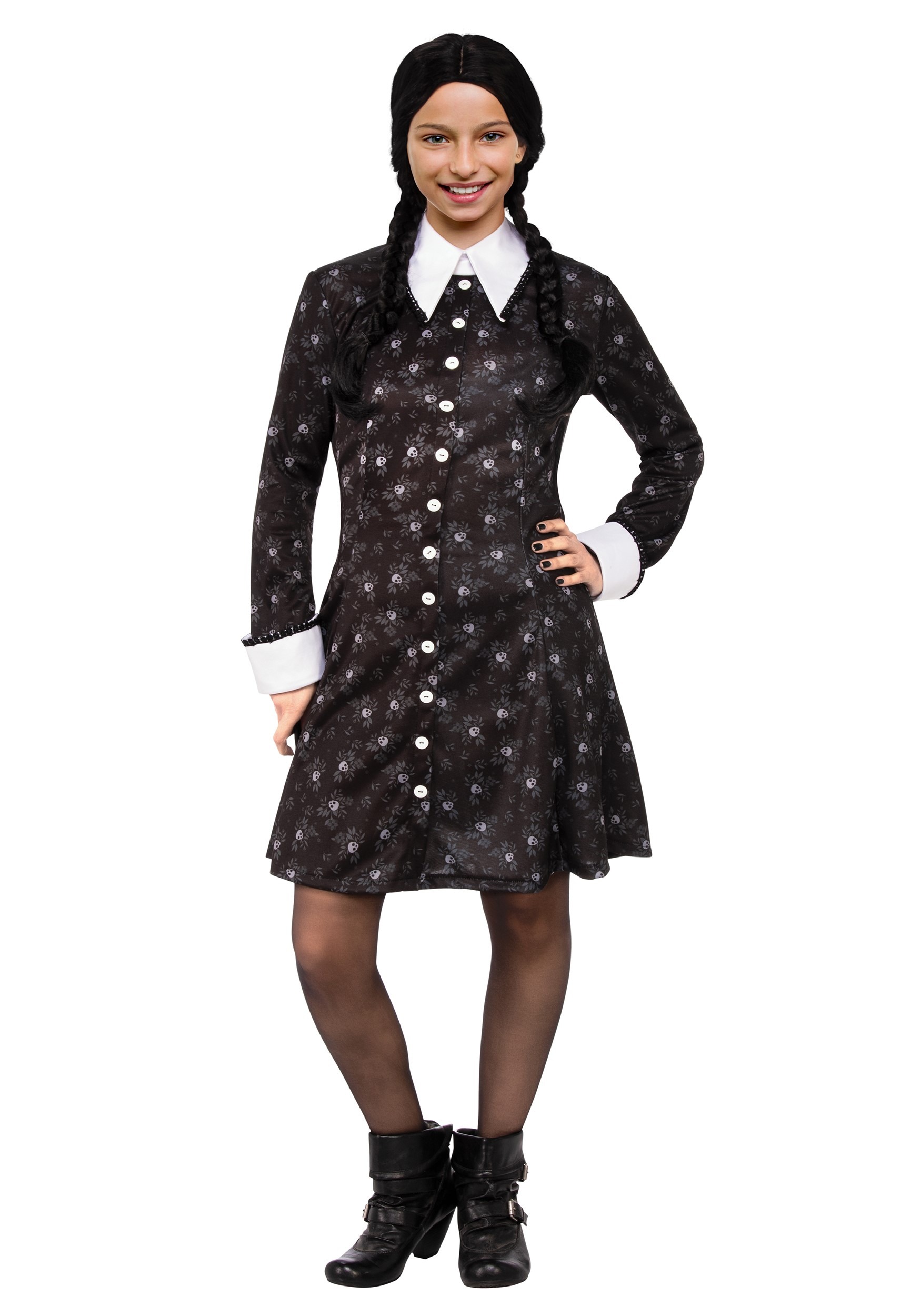 Kids Wednesday Addams Dress Costume The Addams Family Rubies II LLC ...