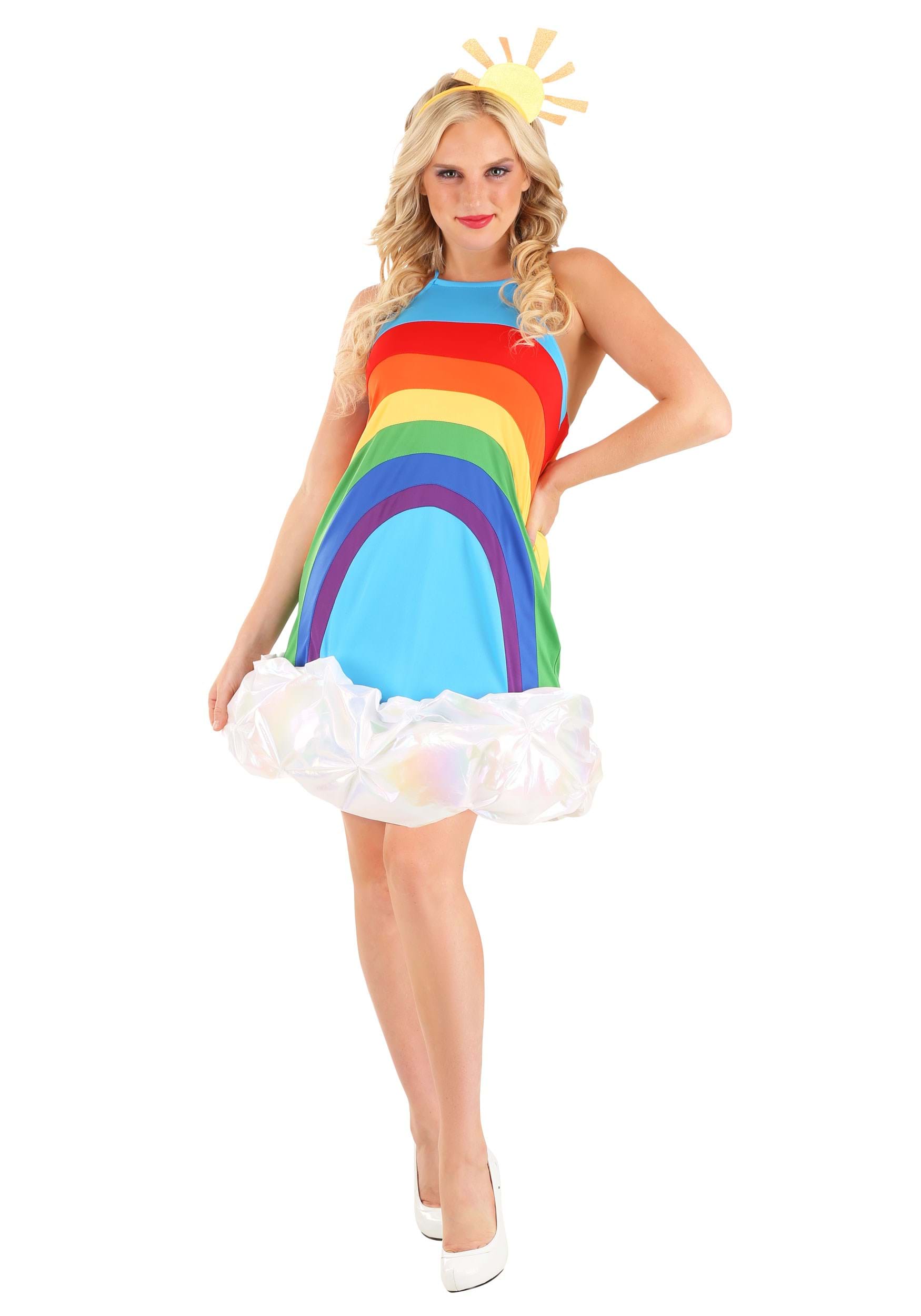 Photos - Fancy Dress Rainbow FUN Costumes  Dress Costume for Women Blue/White/Yellow FUN 