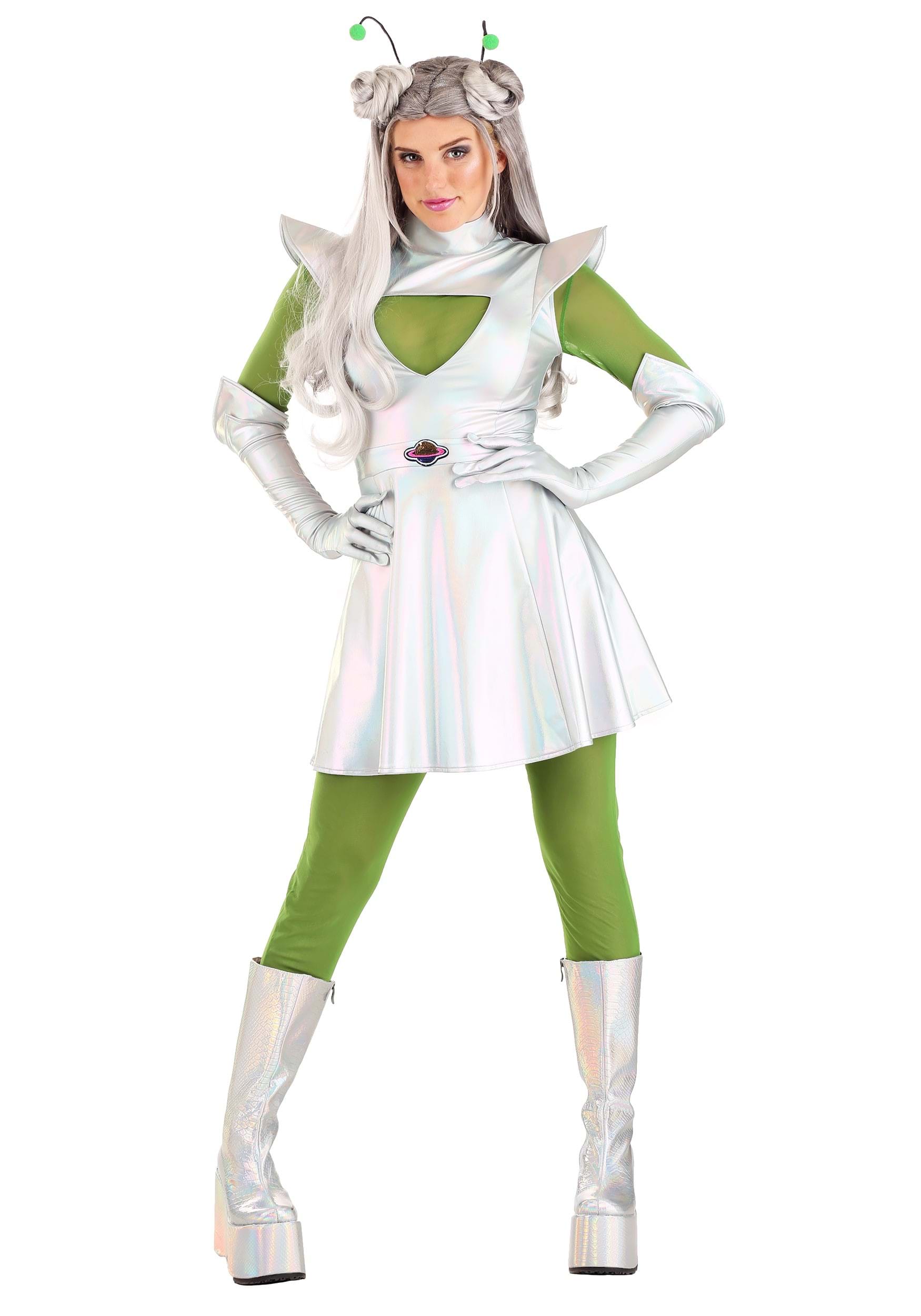 Photos - Fancy Dress Alien FUN Costumes Outer Space  Women's Costume Green/Gray FUN1794AD 