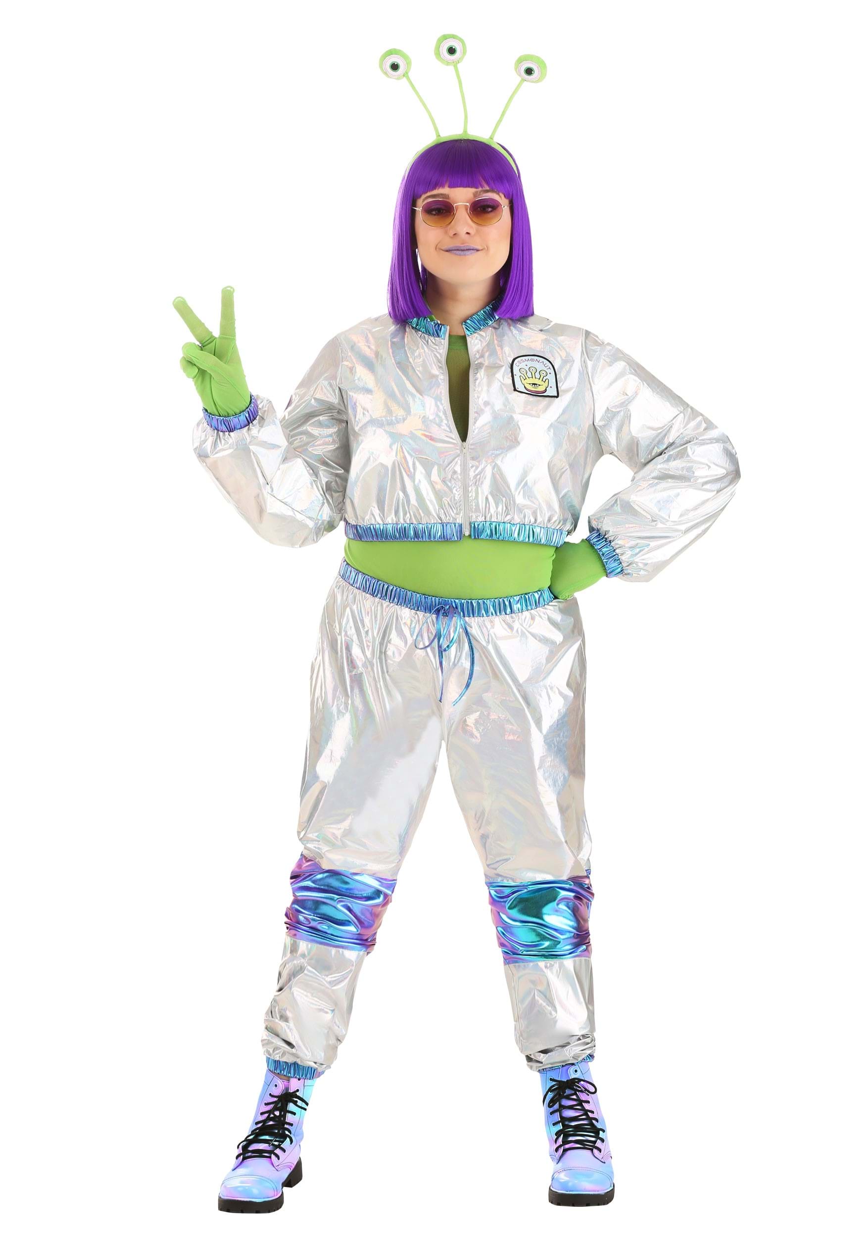 Photos - Fancy Dress Alien FUN Costumes Plus Size Women's Cosmonaut  Costume Green/Gray/ 
