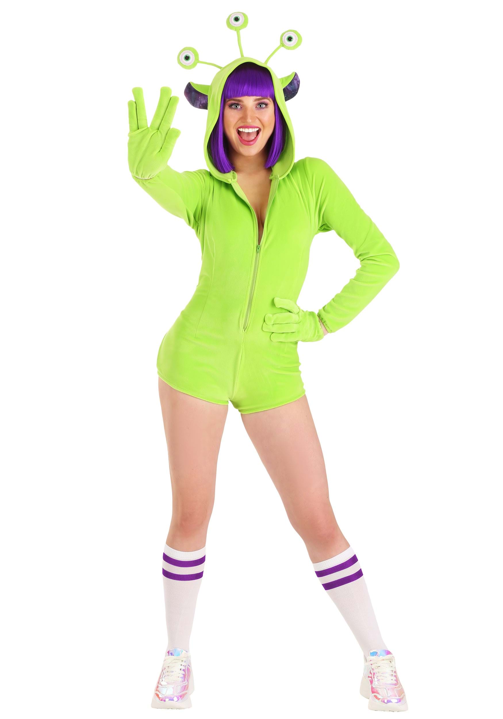 Photos - Fancy Dress Cozy FUN Costumes  Alien Women's Costume | Alien Costumes Green/Purple 