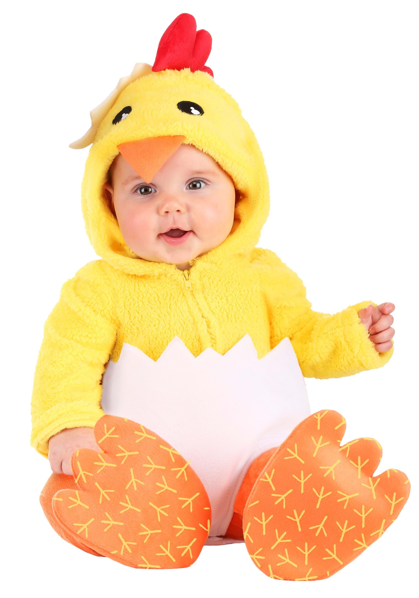 Photos - Fancy Dress FUN Costumes Hatching Infant Chicken Costume Orange/White/Yellow F