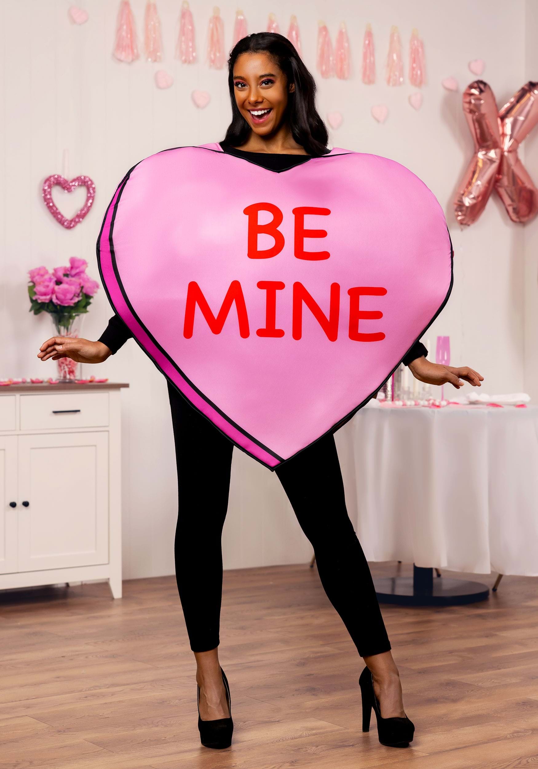 Adult Pink Candy Heart Costume | Valentines Day Costumes