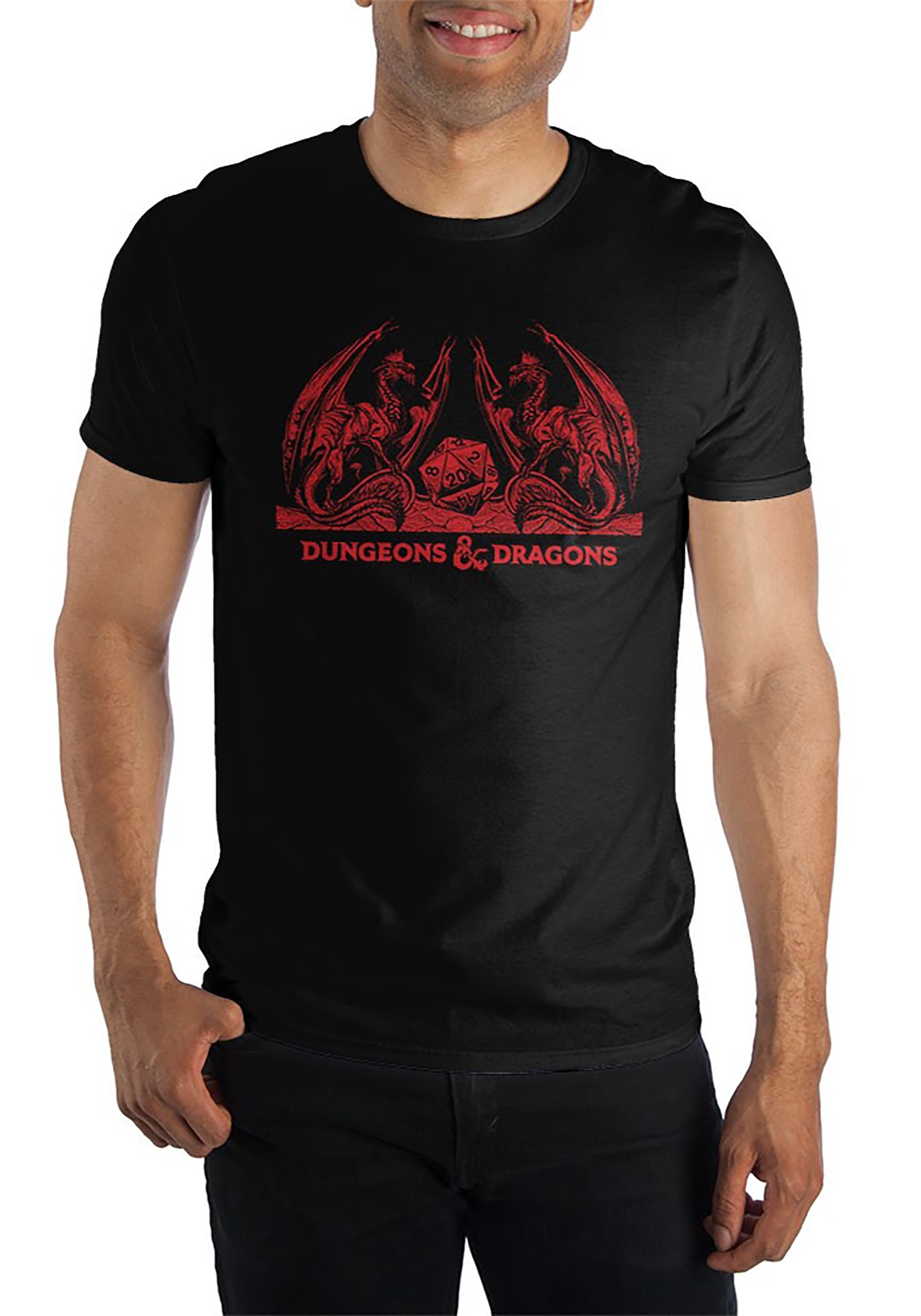 Dungeons and Dragons Mens Black/Red T-Shirt