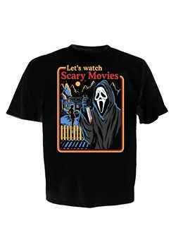 Ghostface Let's Watch Scary Movies Mens Black T-Sh
