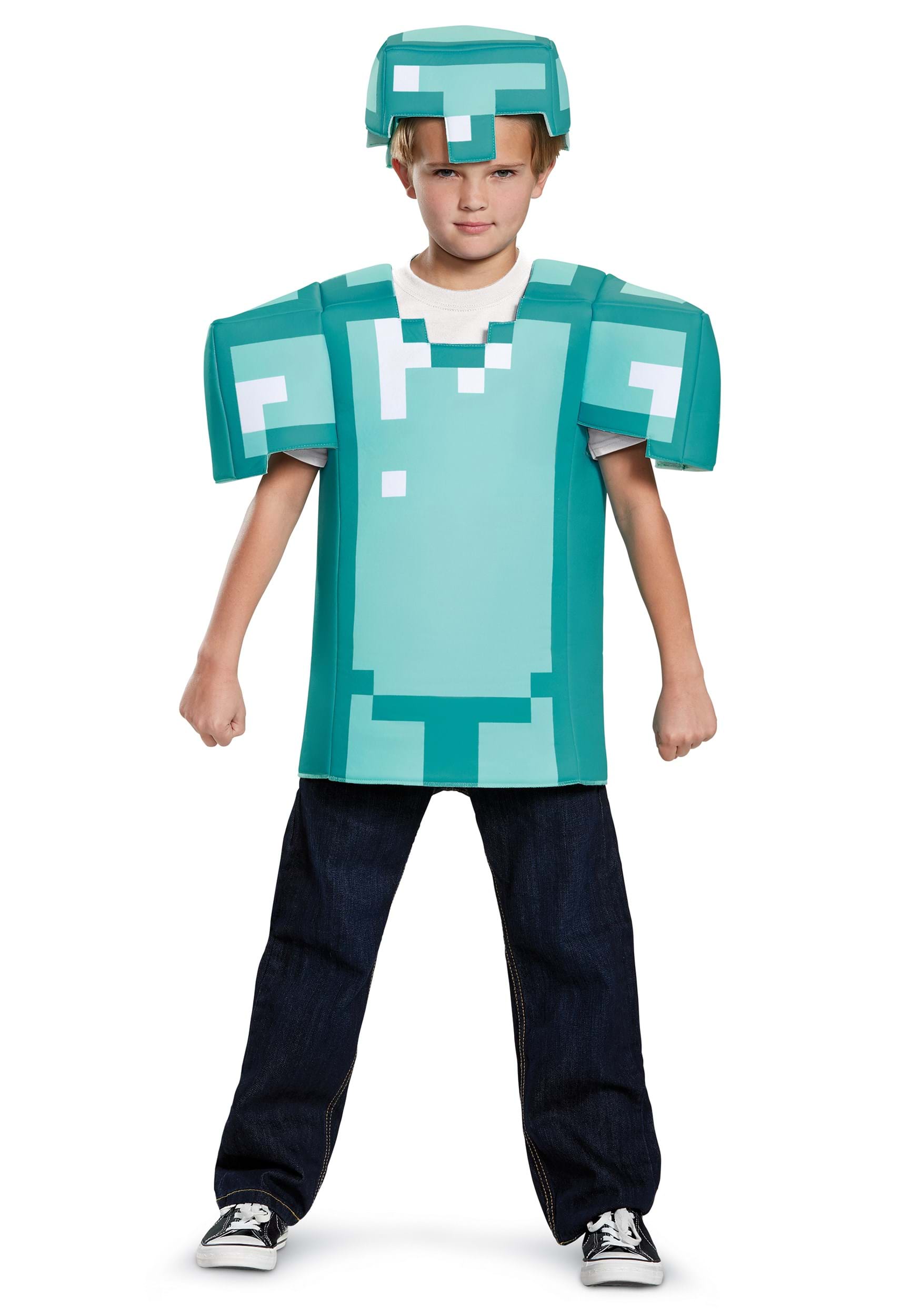 Photos - Fancy Dress Classic Disguise Minecraft Armor  Costume for Kids Green/White DI65645 