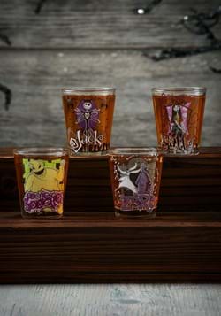 4 Pc Nightmare Before Christmas Clear Glass Shot Glass Set