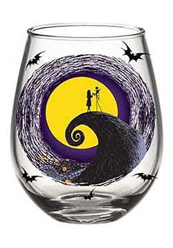JACK AND SALLY MOON SCENE 20oz STEMLESS GLASS BOXED