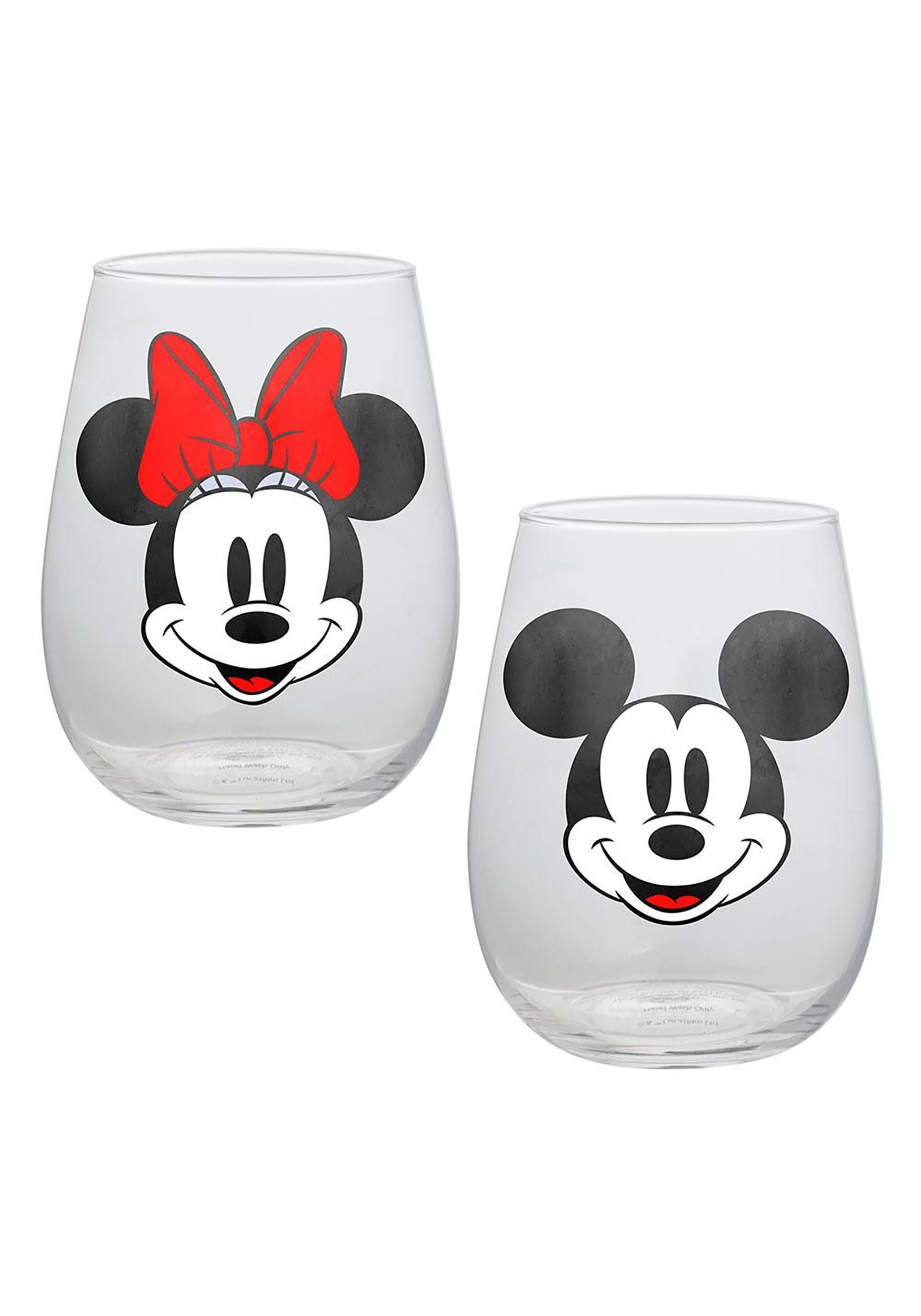 Disney Mickey & Minnie Mouse 18oz Contour Glasses