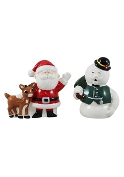 Rudolph Santa Snowman Ceramic Salt and Pepper Shakers