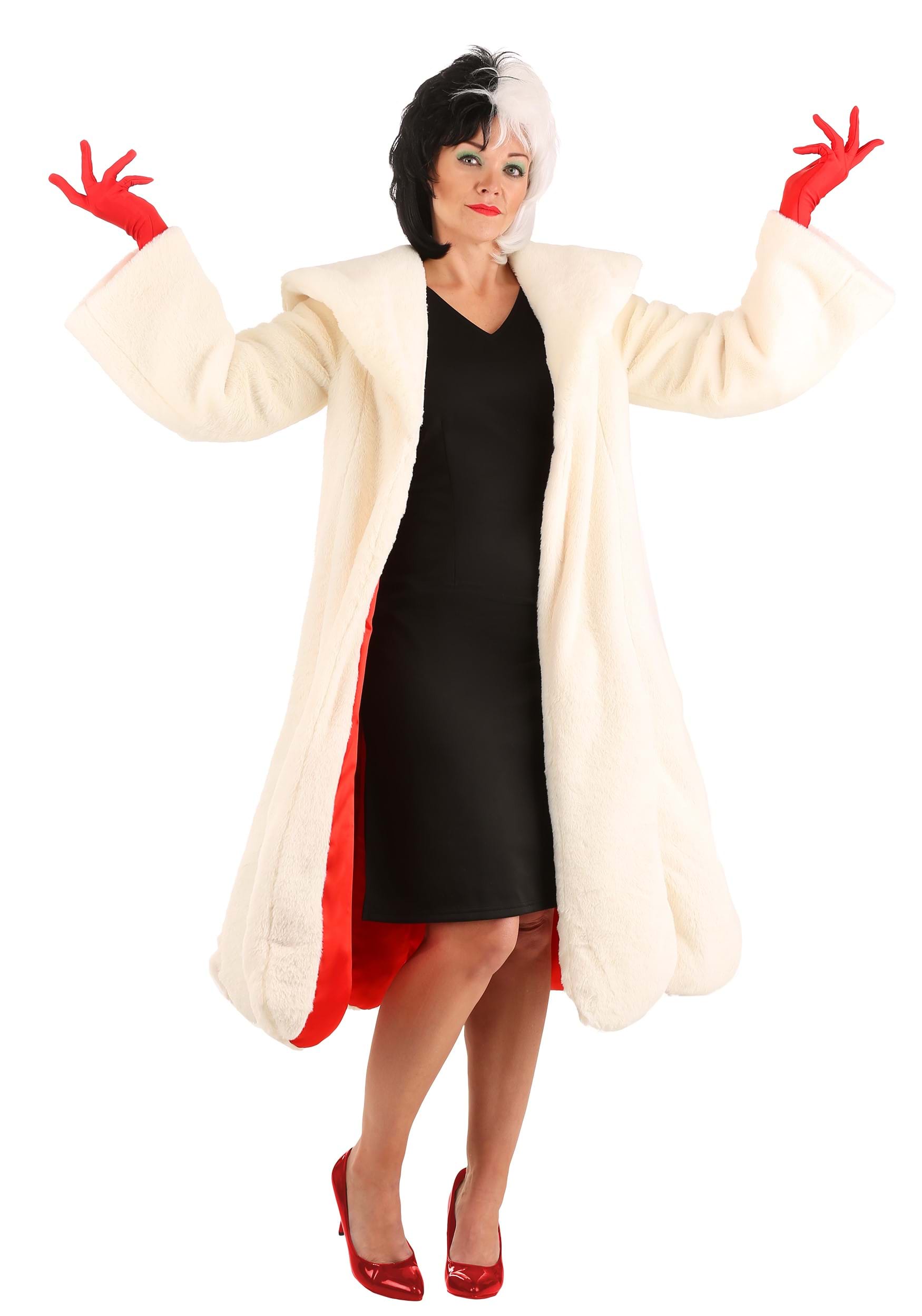 Deluxe Cruella De Vil Coat Womens Costume