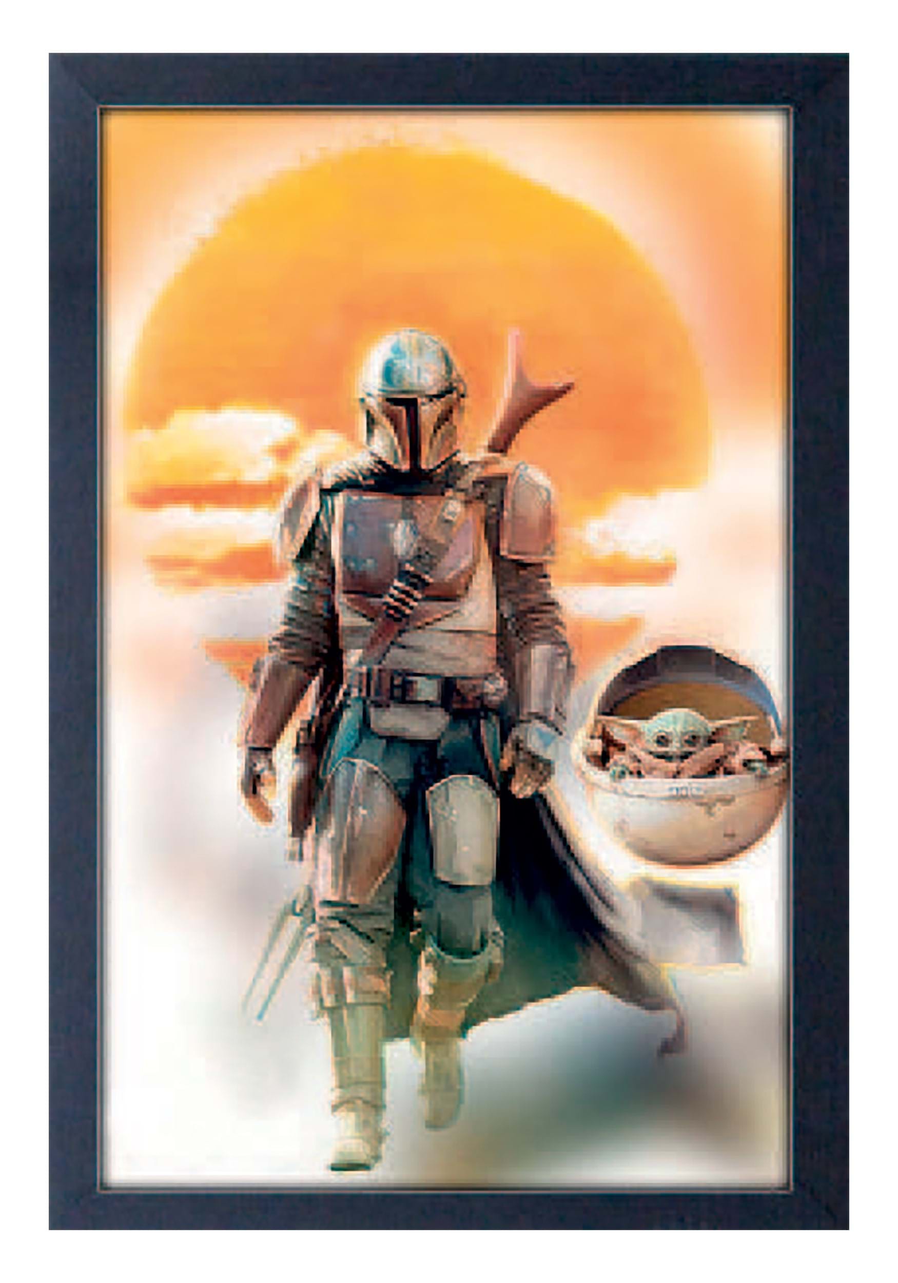 The Mandalorian Mando and Yoda 11 x 17 Framed Print