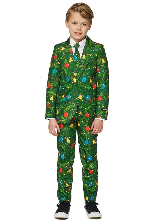 Boys Green Christmas Tree Light Up Suit