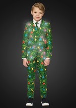 Boys Green Christmas Tree Light Up Suit Alt 2