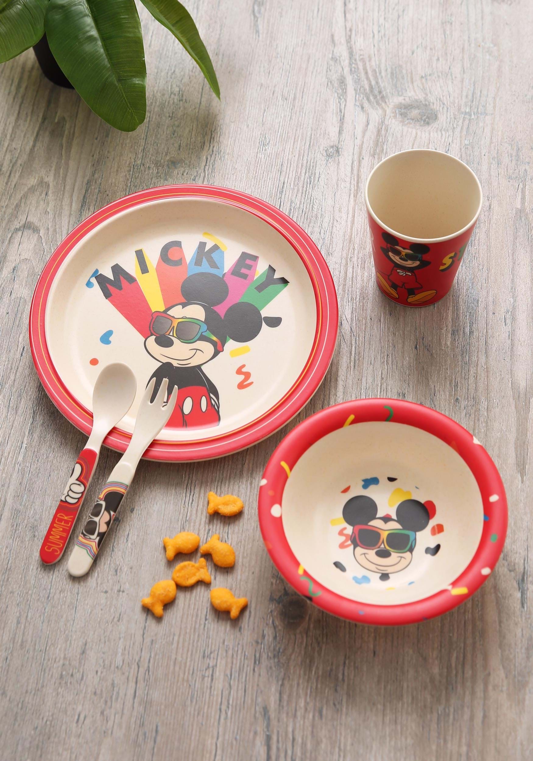 Disney Mickey Mouse Dinnerware 3pc Setting Dinner Plate, Bowl