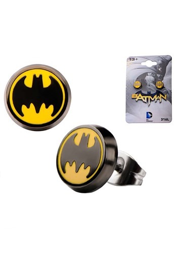 DC Comics Batman Logo Enamel Stud Earrings
