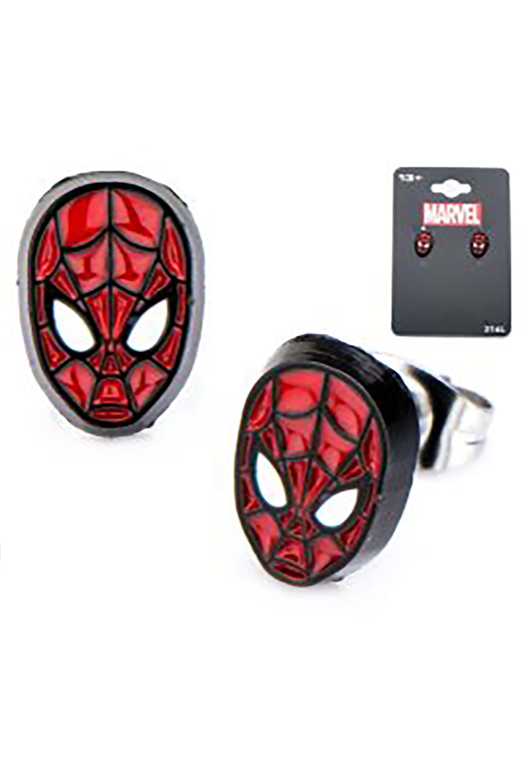 Marvel - Spider-Man Face Front Stud Earrings