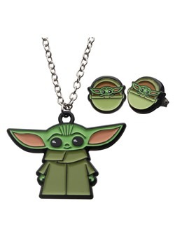 Star Wars The Mandalorian The Child Necklace Earrings Set