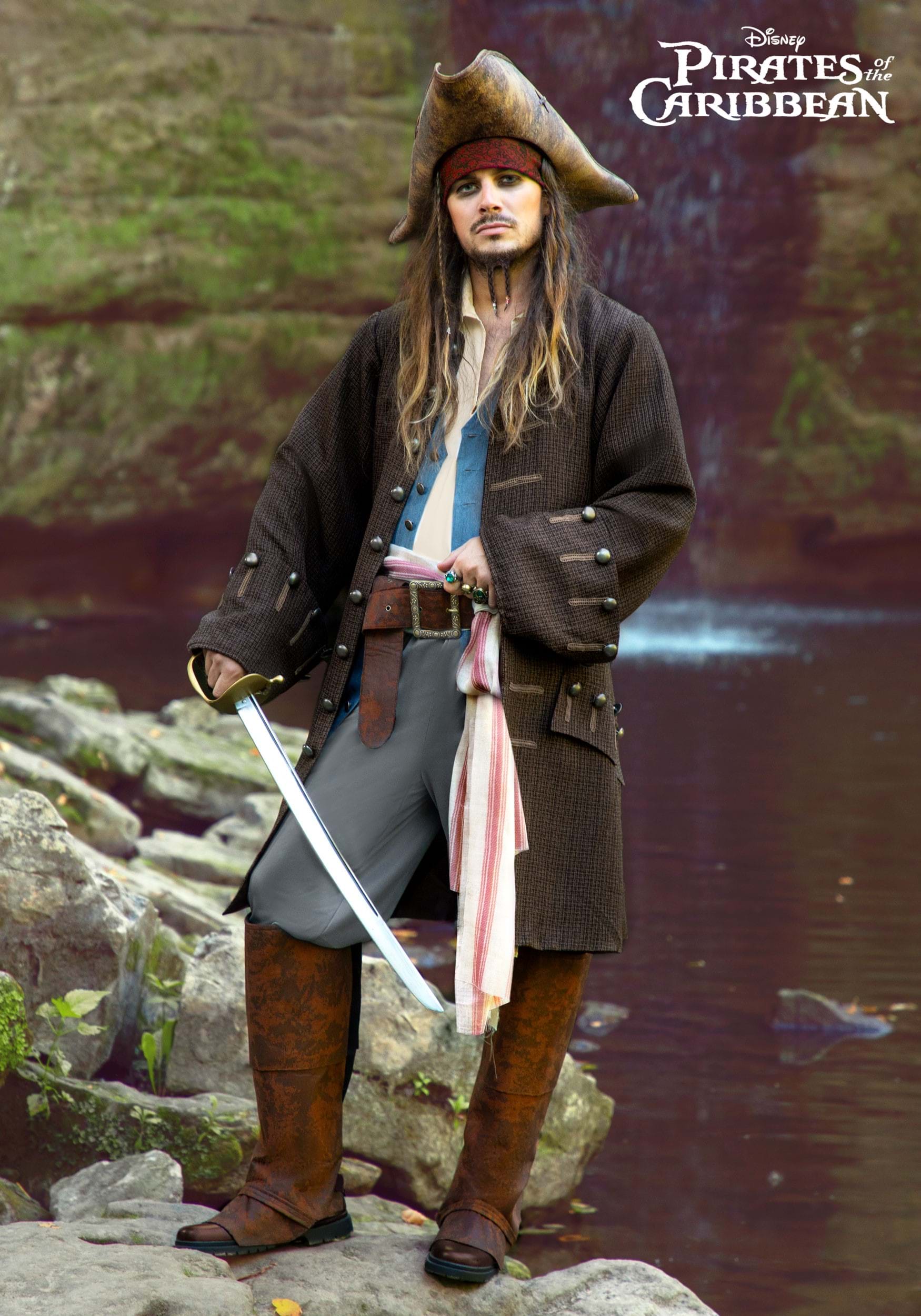 Pirates of the Caribbean Captain Jack Sparrow Cos Costume Halloween 