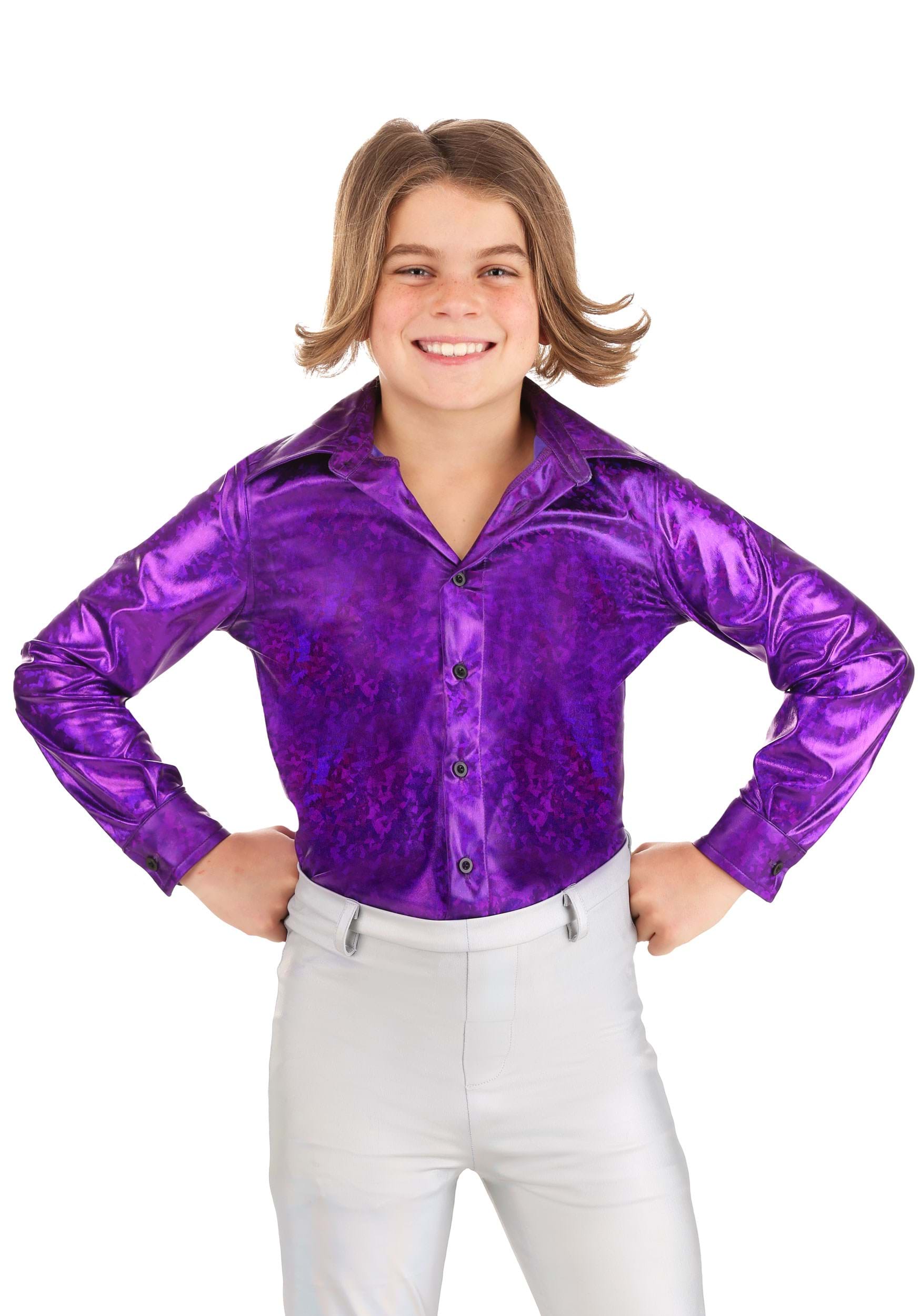 Photos - Fancy Dress FUN Costumes Exclusive Kid's Shattered Glass Disco Shirt Purple FUN0707CH
