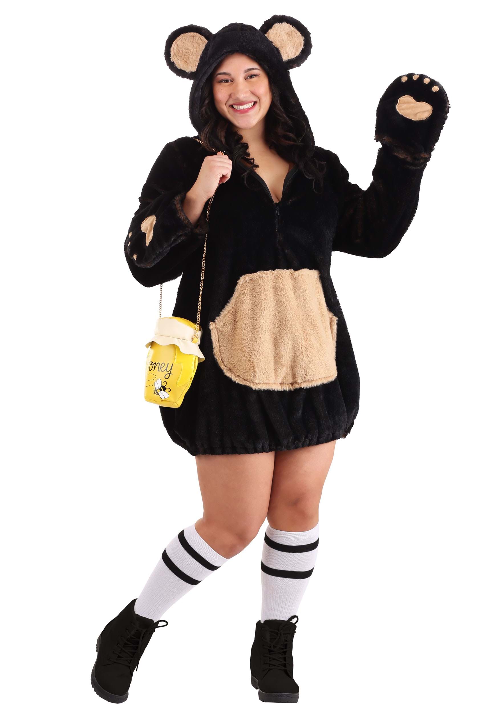 Photos - Fancy Dress Cozy FUN Costumes Women's Plus Size  Brown Bear Costume Brown FUN1116PL 