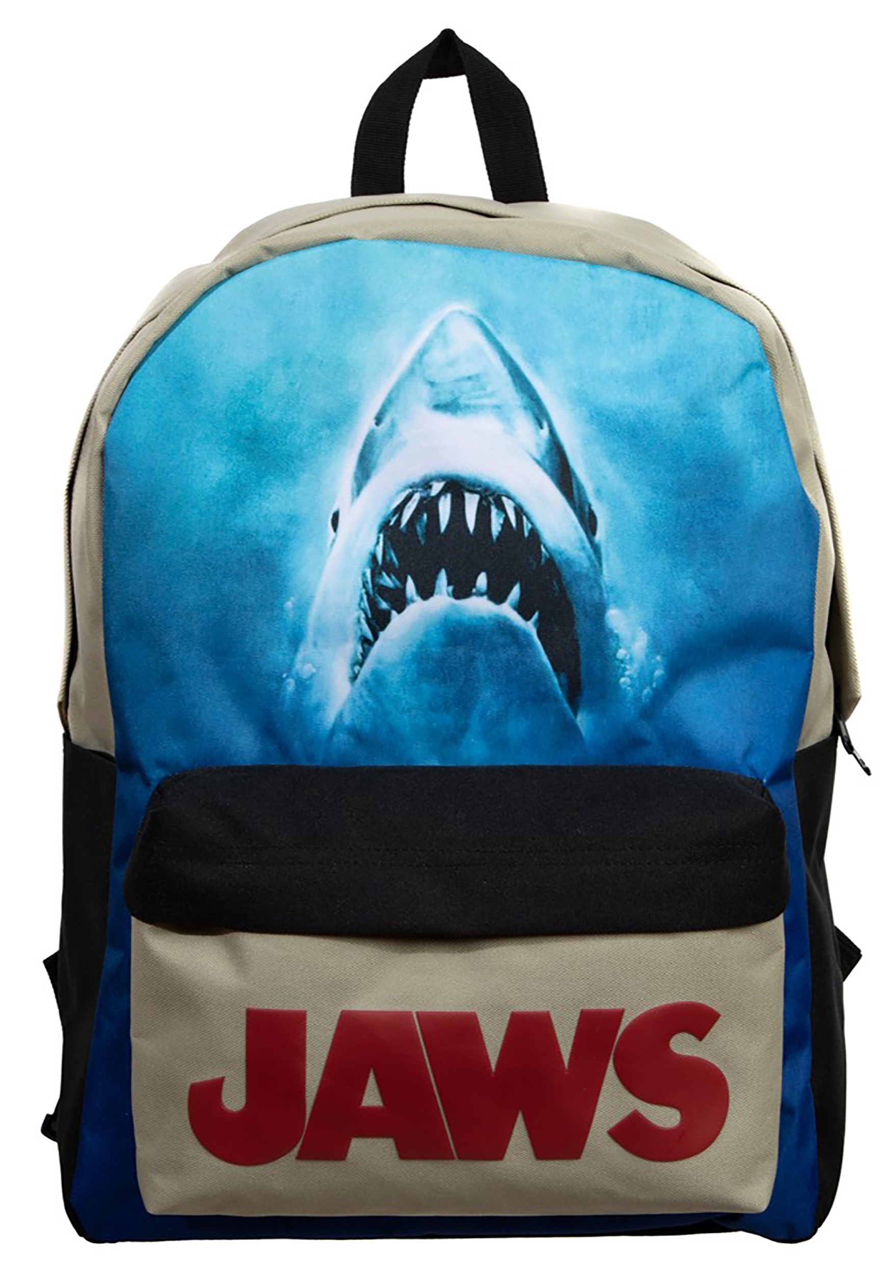 Quints Shark Fishing Jaws Canvas Backpack Adjustable Laptop Bookbag Man Womens Laptop Bookbag