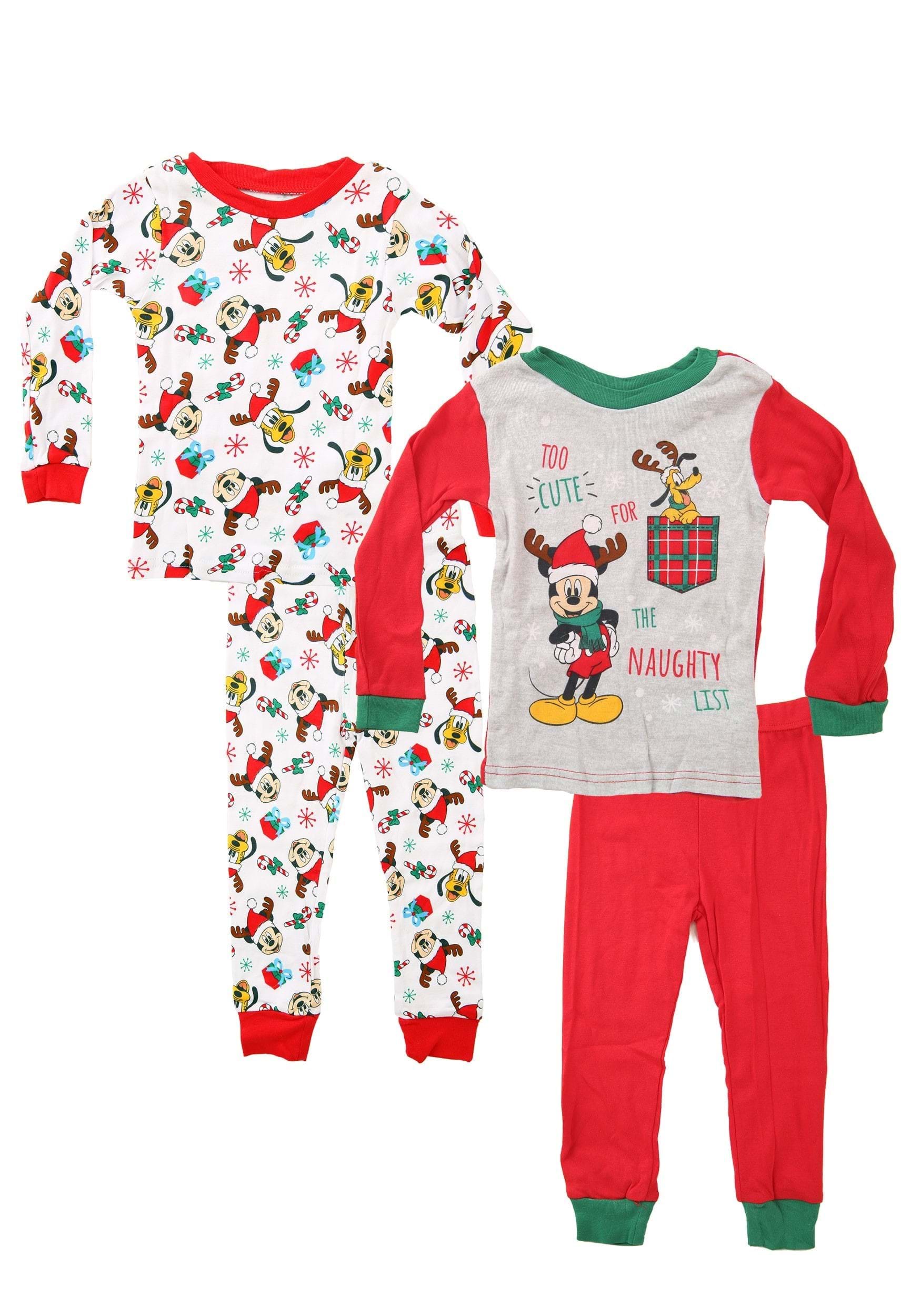 Toddler Holiday Mickey 4 Piece Sleepwear Set