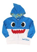 Toddler Blue Baby Shark Costume Hoodie Alt 1