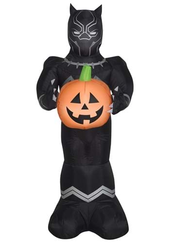 Inflatable Black Panther with Pumpkin