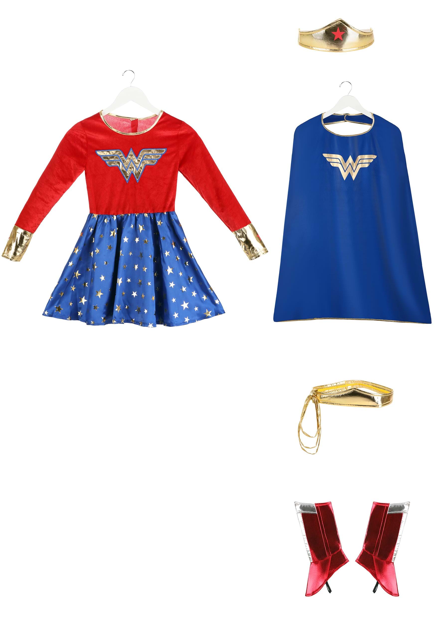 Toddler Long Sleeve Wonder Woman Dress Costume - DC Comics 