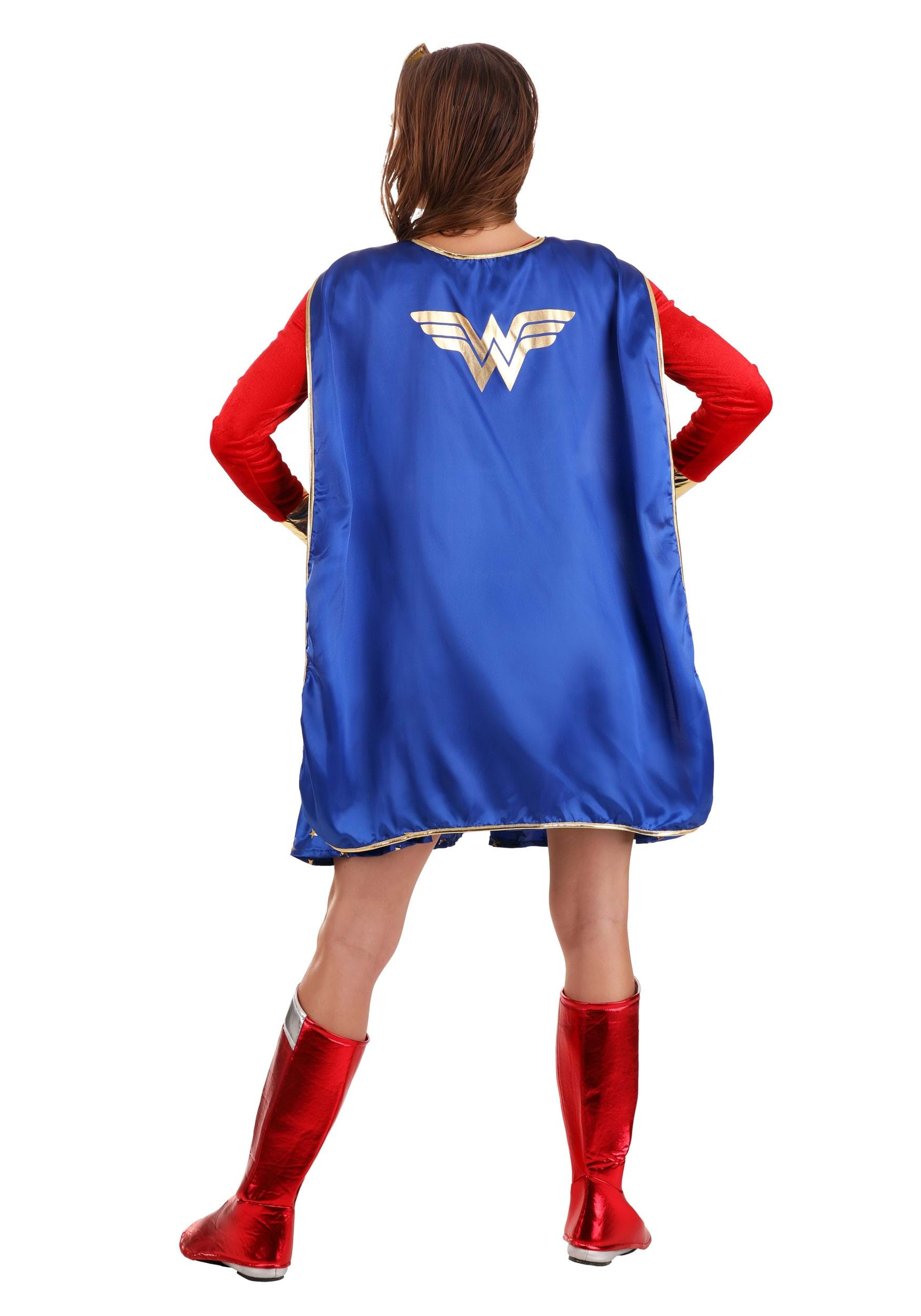 Wonder Woman Plus Size Women's Long Sleeve Dress Costume