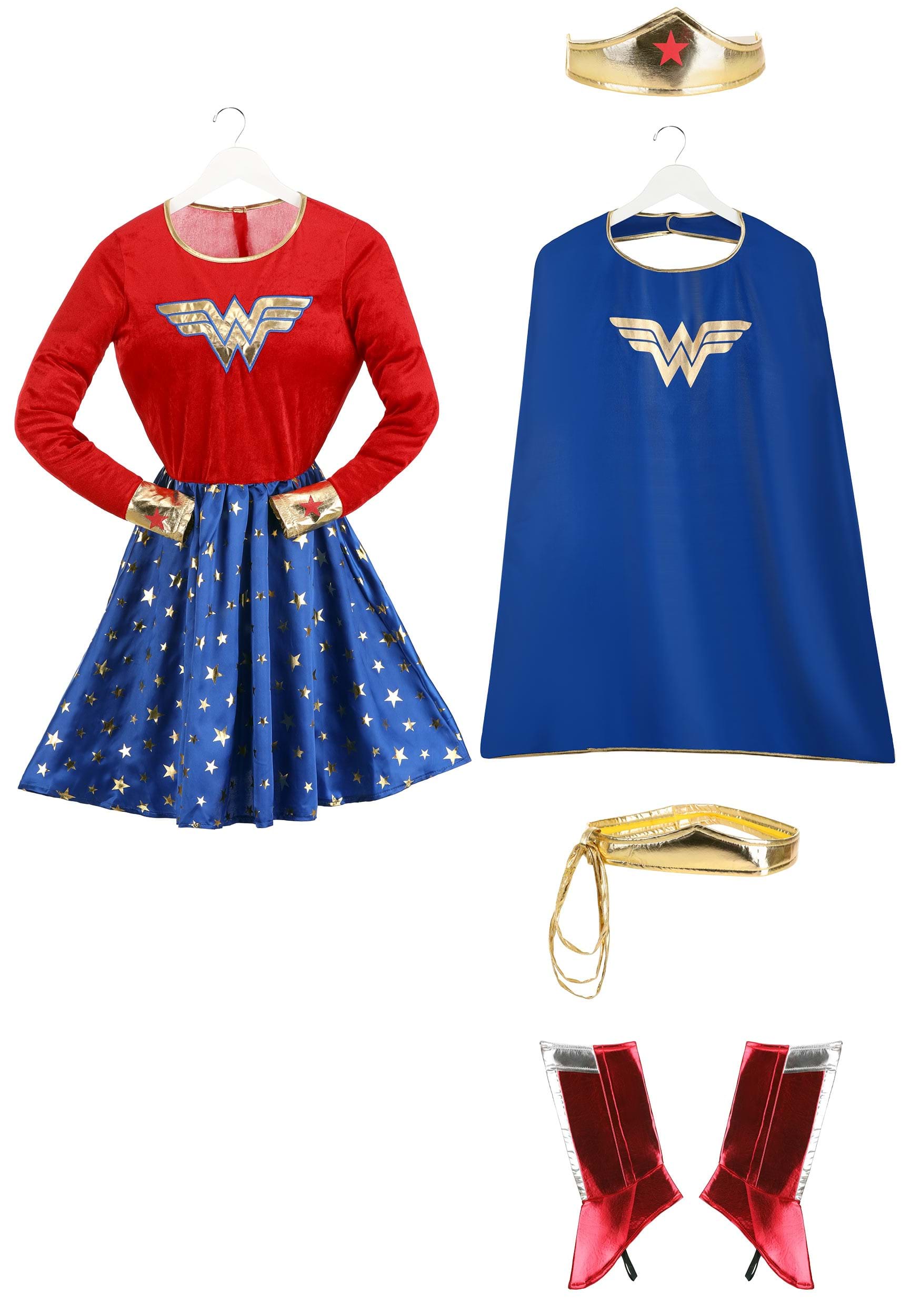 Adult Wonder Woman Long-Sleeved Dress , Women's Costumes