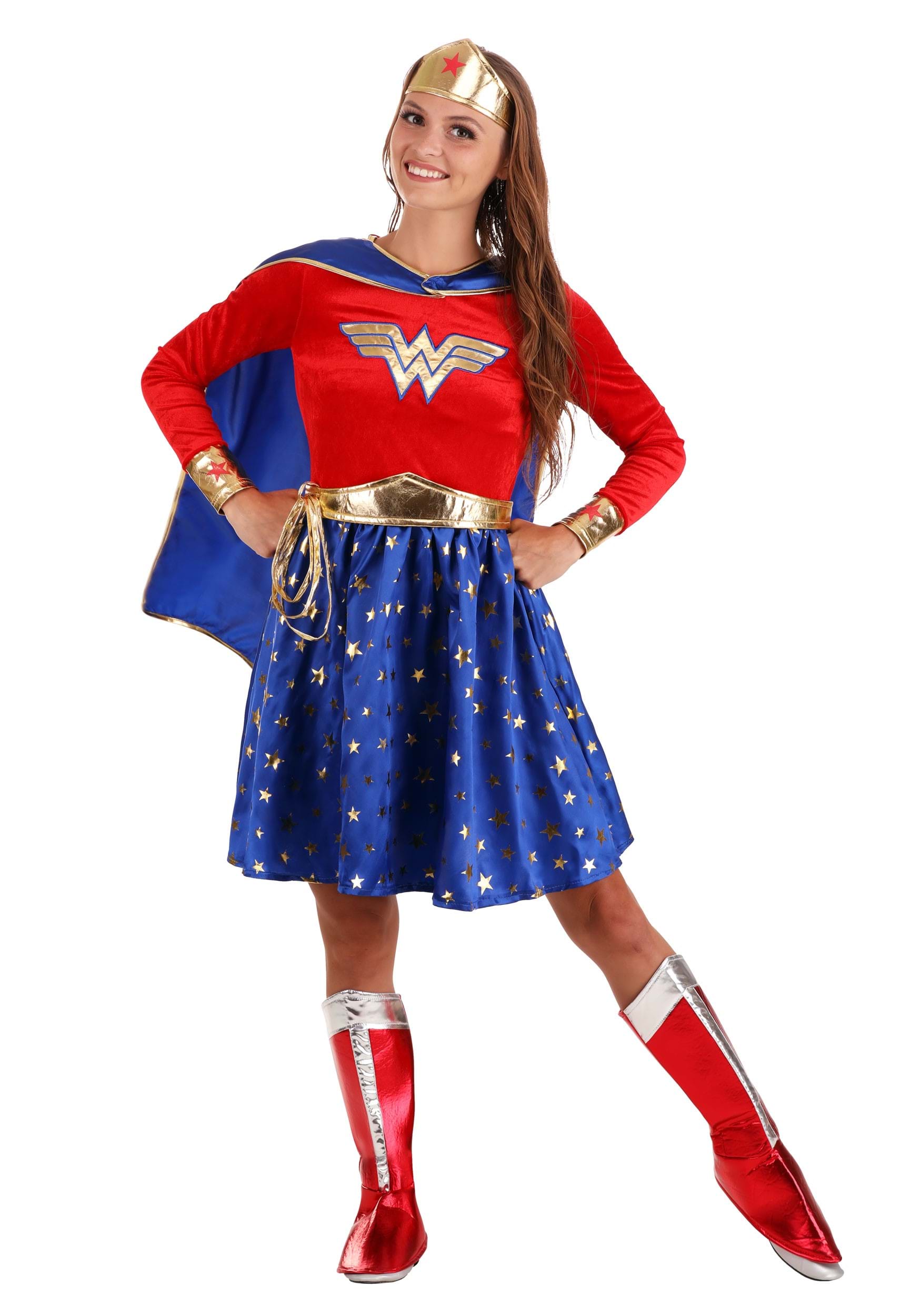 Adult Wonder Woman Long-Sleeved Dress