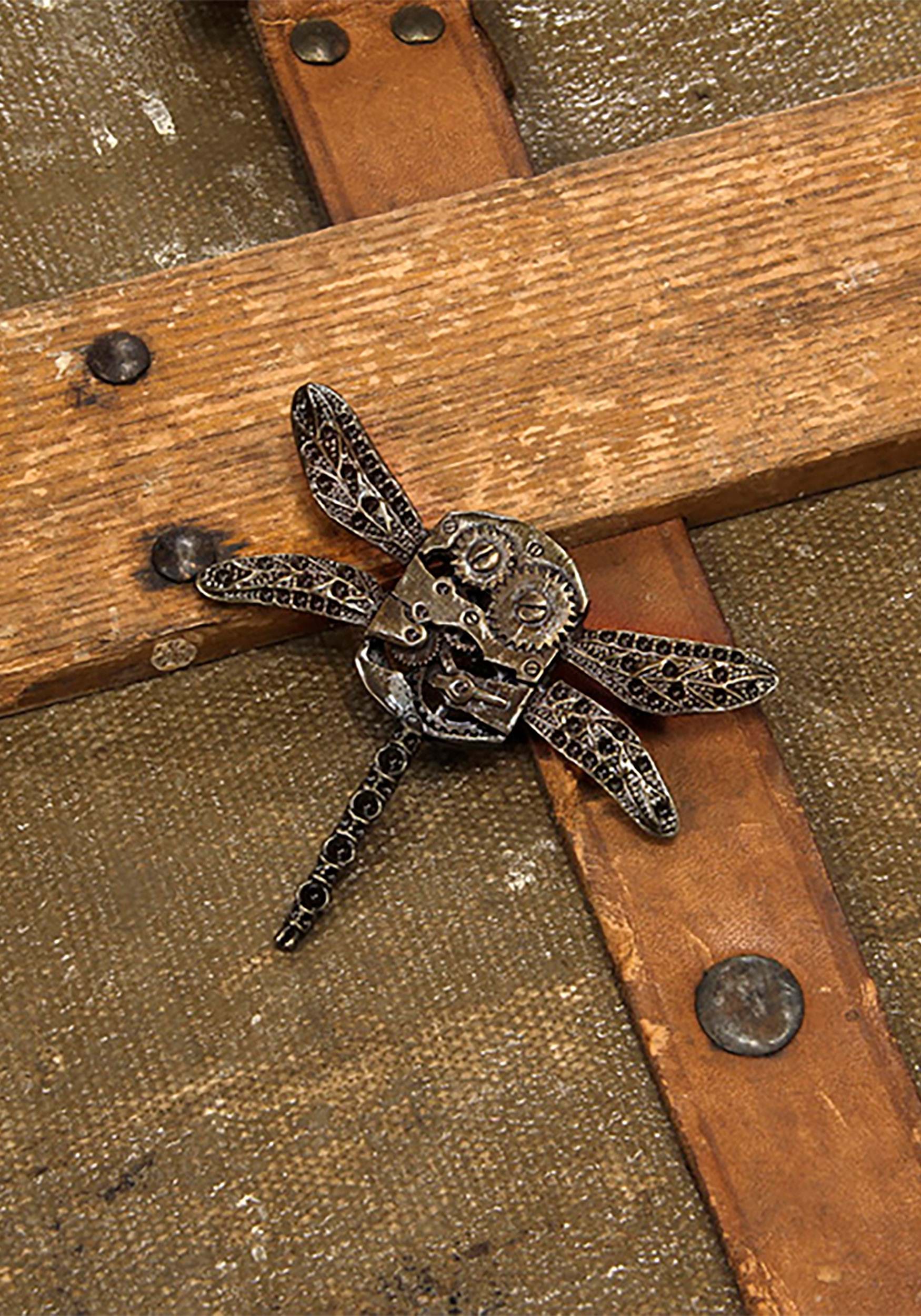 Antique Steampunk Dragonfly Gear Pin | Costume Accessories