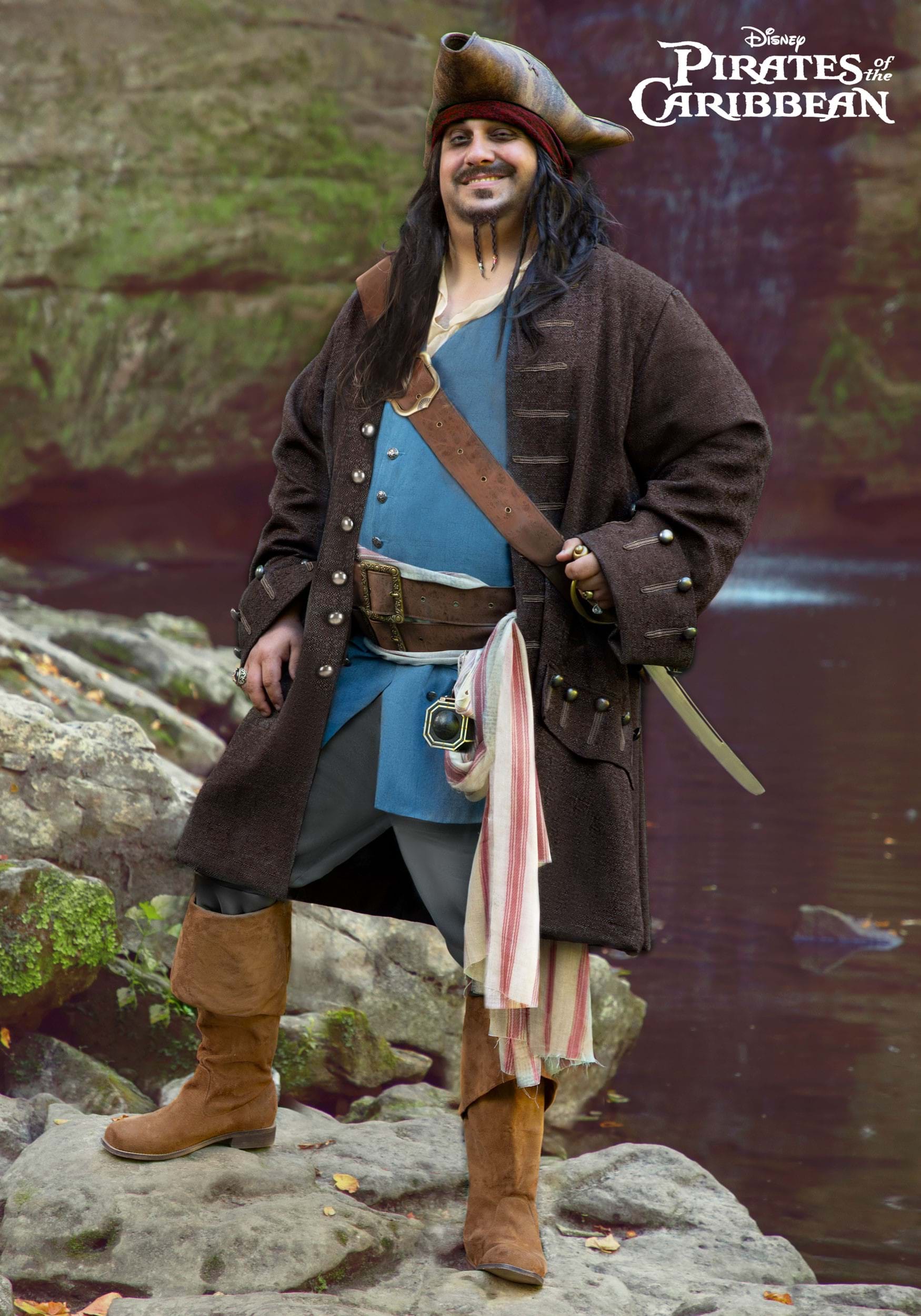 Authentic Captain Jack Sparrow Plus Size Mens Costume 5312
